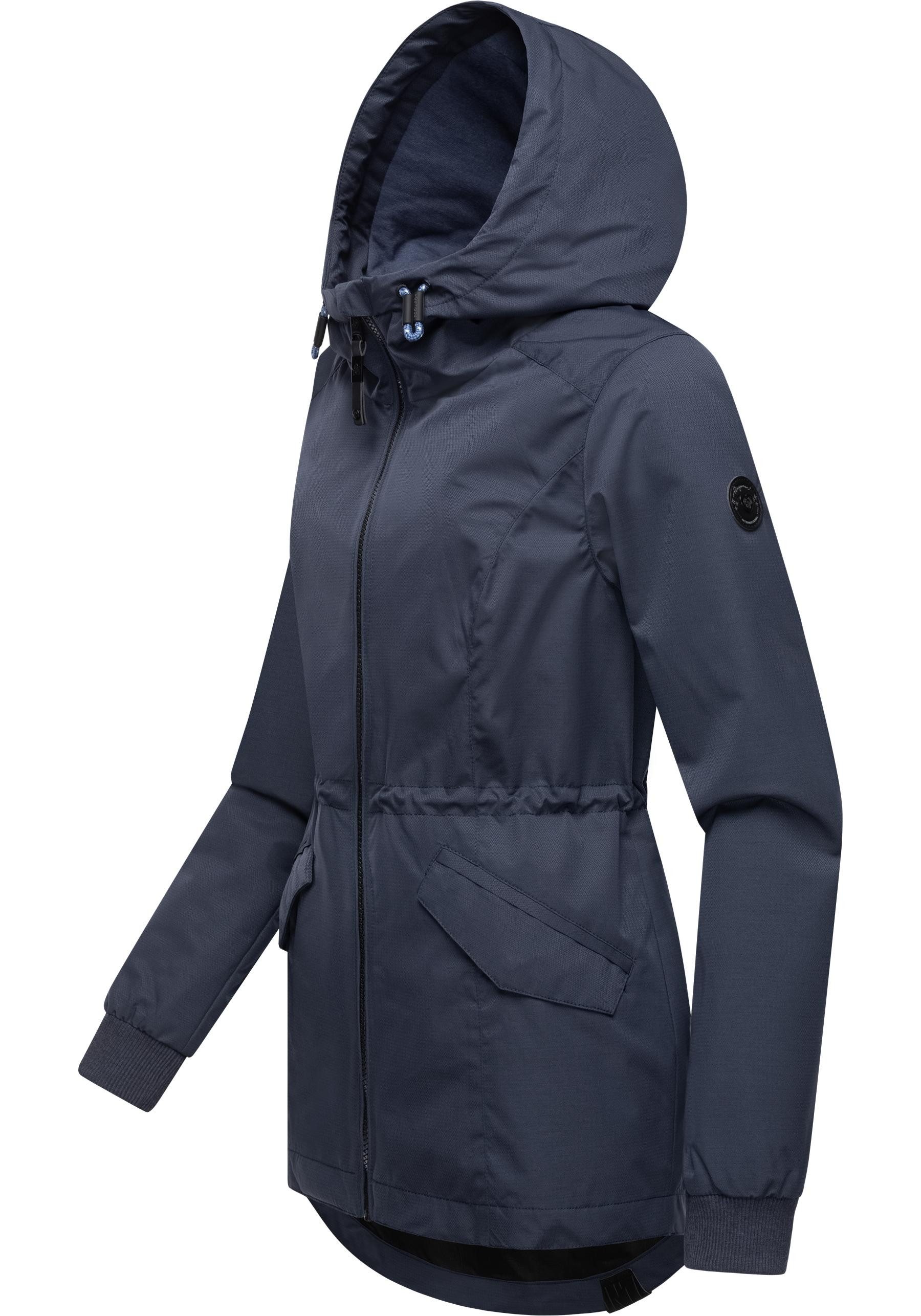 Ragwear Outdoorjacke Dowey Tech stylische wasserdichte Übergangsjacke mit großer Kapuze