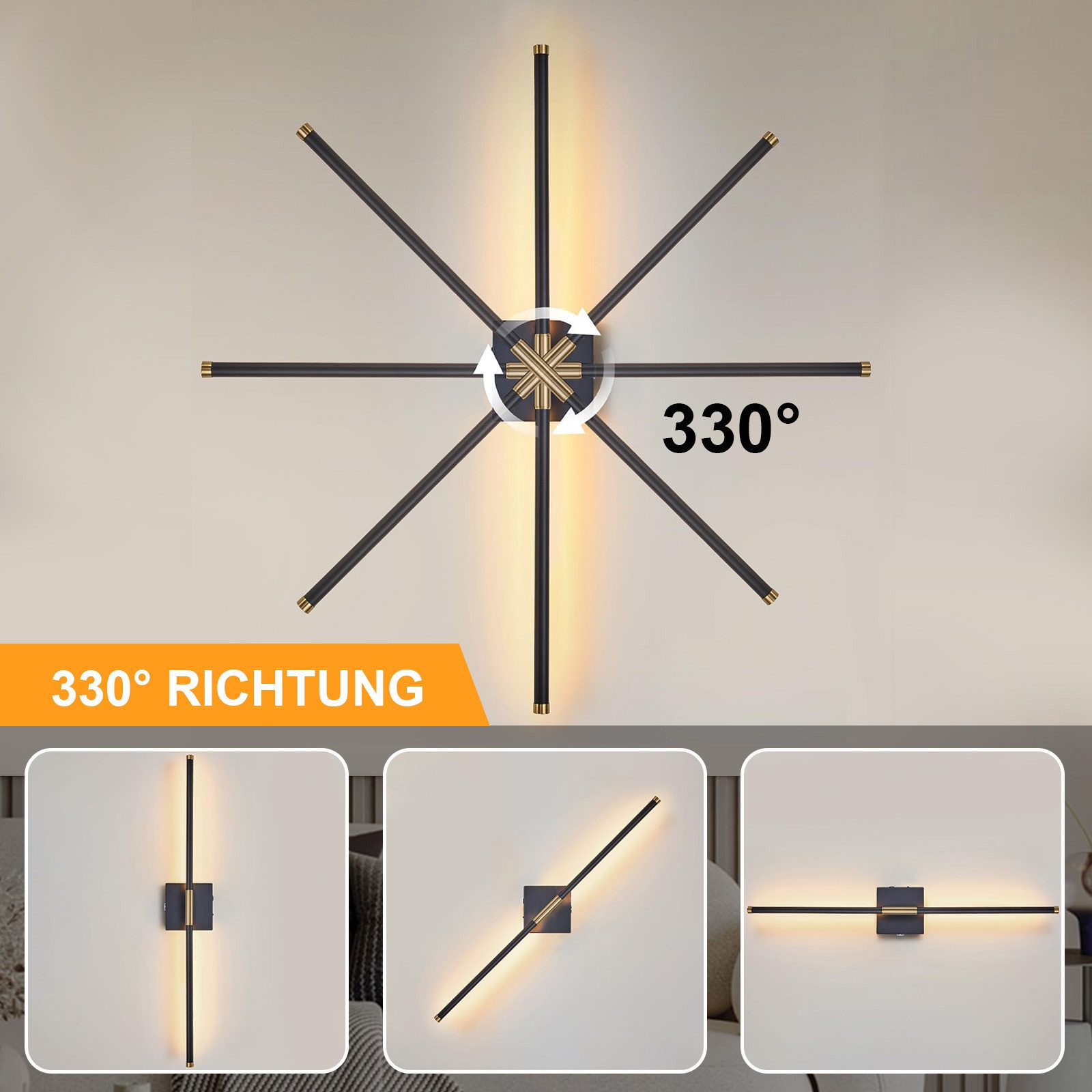 MUPOO Wandleuchte LED Wandleuchte Batteriebetrieben, Fernbedienung, Wandlampe Kabellos, Dimmbar 3000-6000K, LED fest integriert, Modern Wandleuchten, Wiederaufladbar