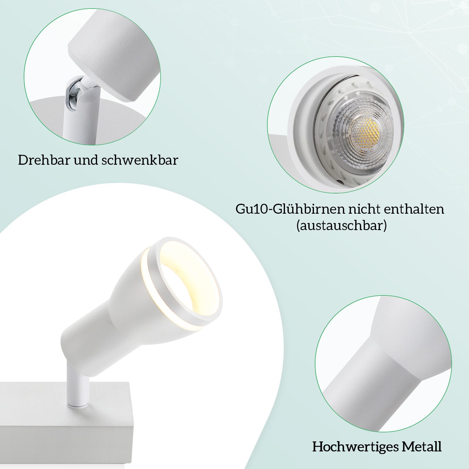 Nettlife Deckenstrahler 2/3/4/5/6 Flammig Schwarz DeckenSpots günstig online kaufen