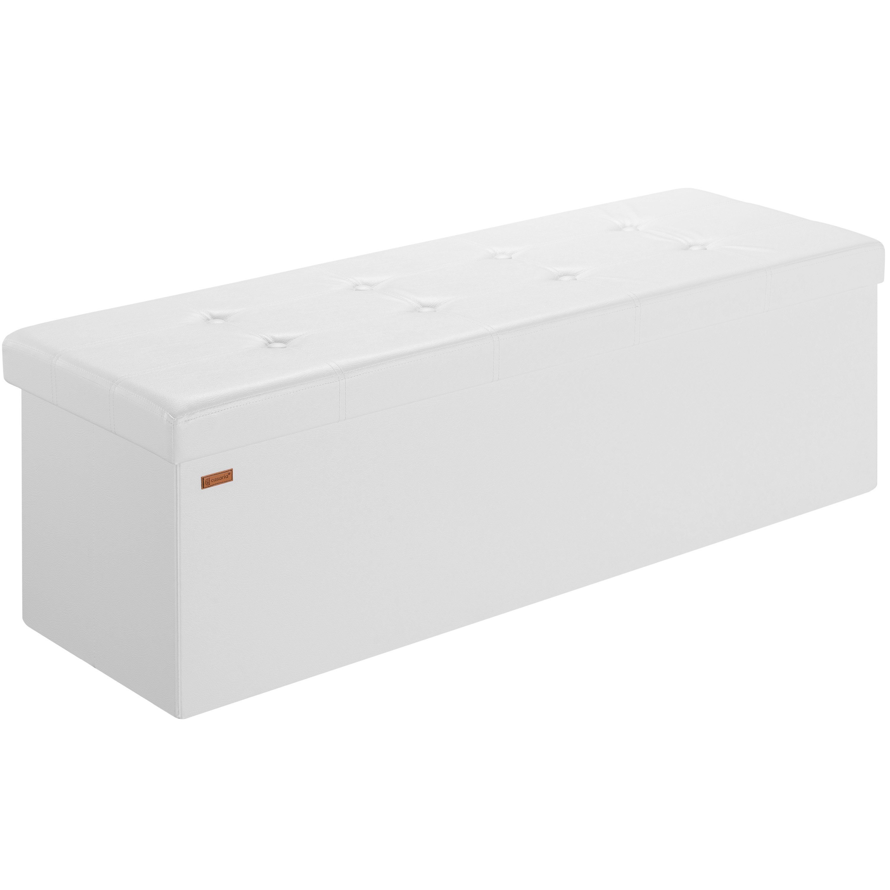 Casaria Sitzbank, mit Stauraum 115x40x40cm Faltbar 130 L Gepolstert Deckel Kunstleder