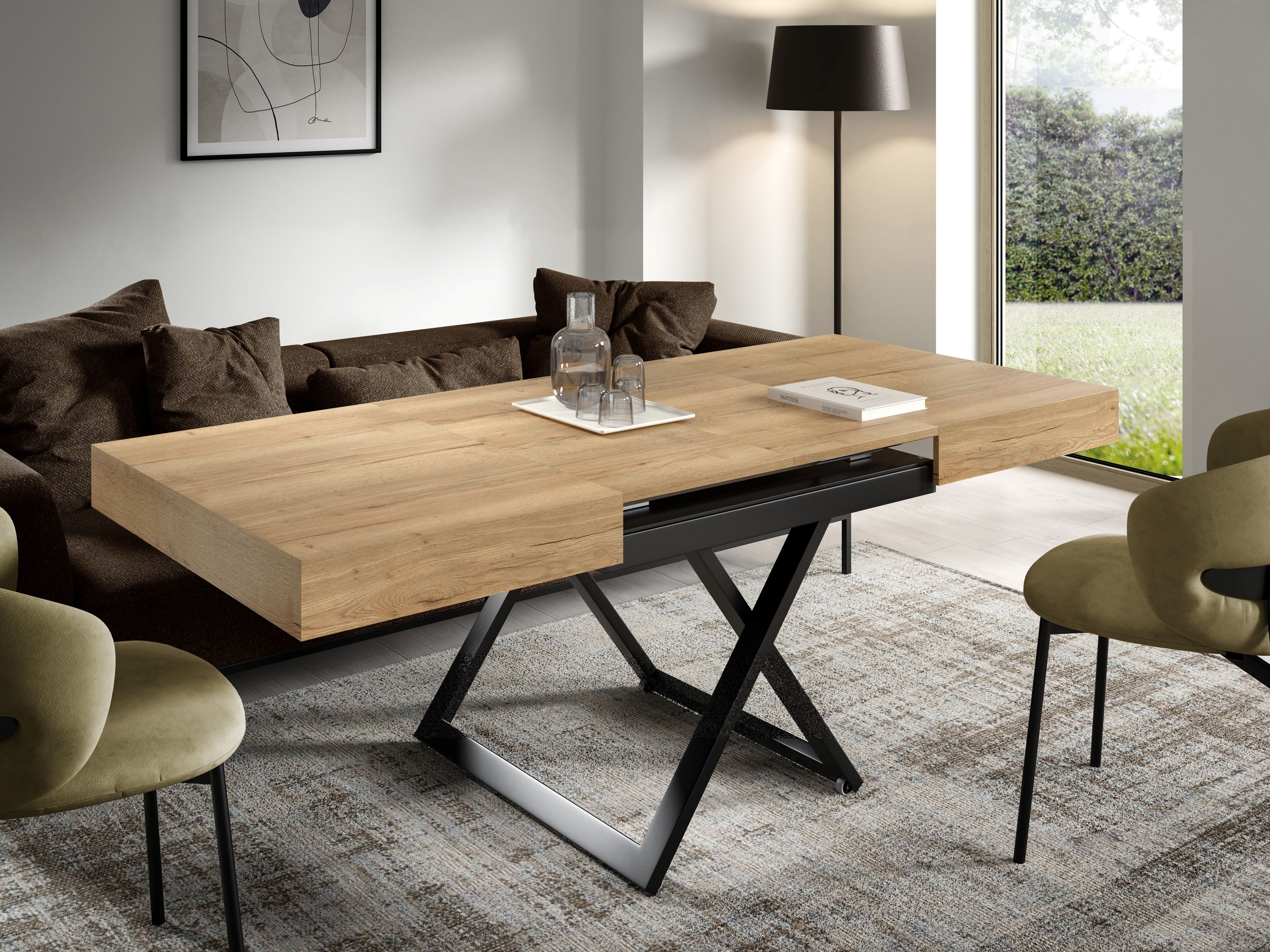 S-Style Möbel Couchtisch und Esstisch Elano mit schwarzen Metallfüßen, Hoch günstig online kaufen