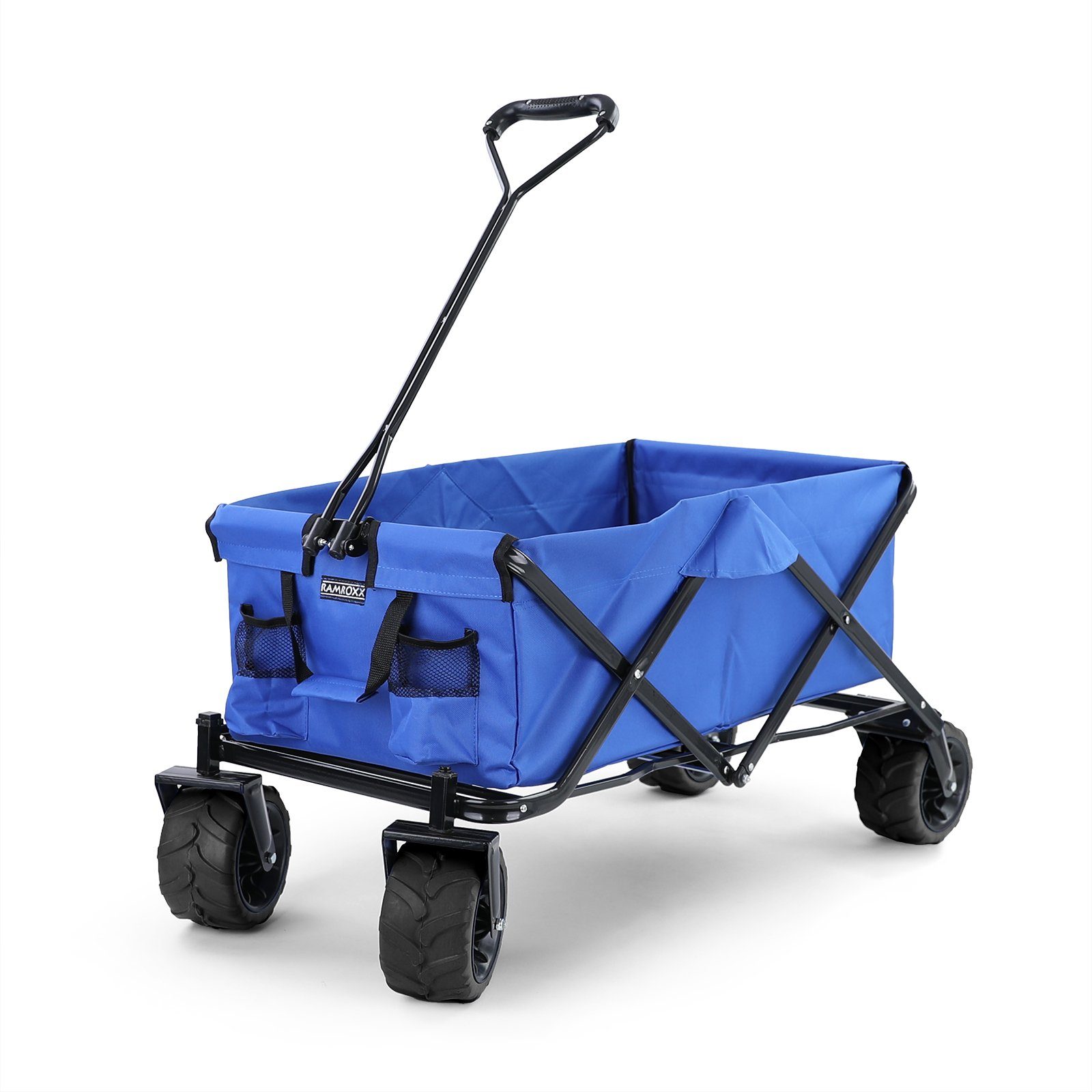 Garten Transport Faltwagen Handwagen Bollerwagen klappbar bis 80kg blau 