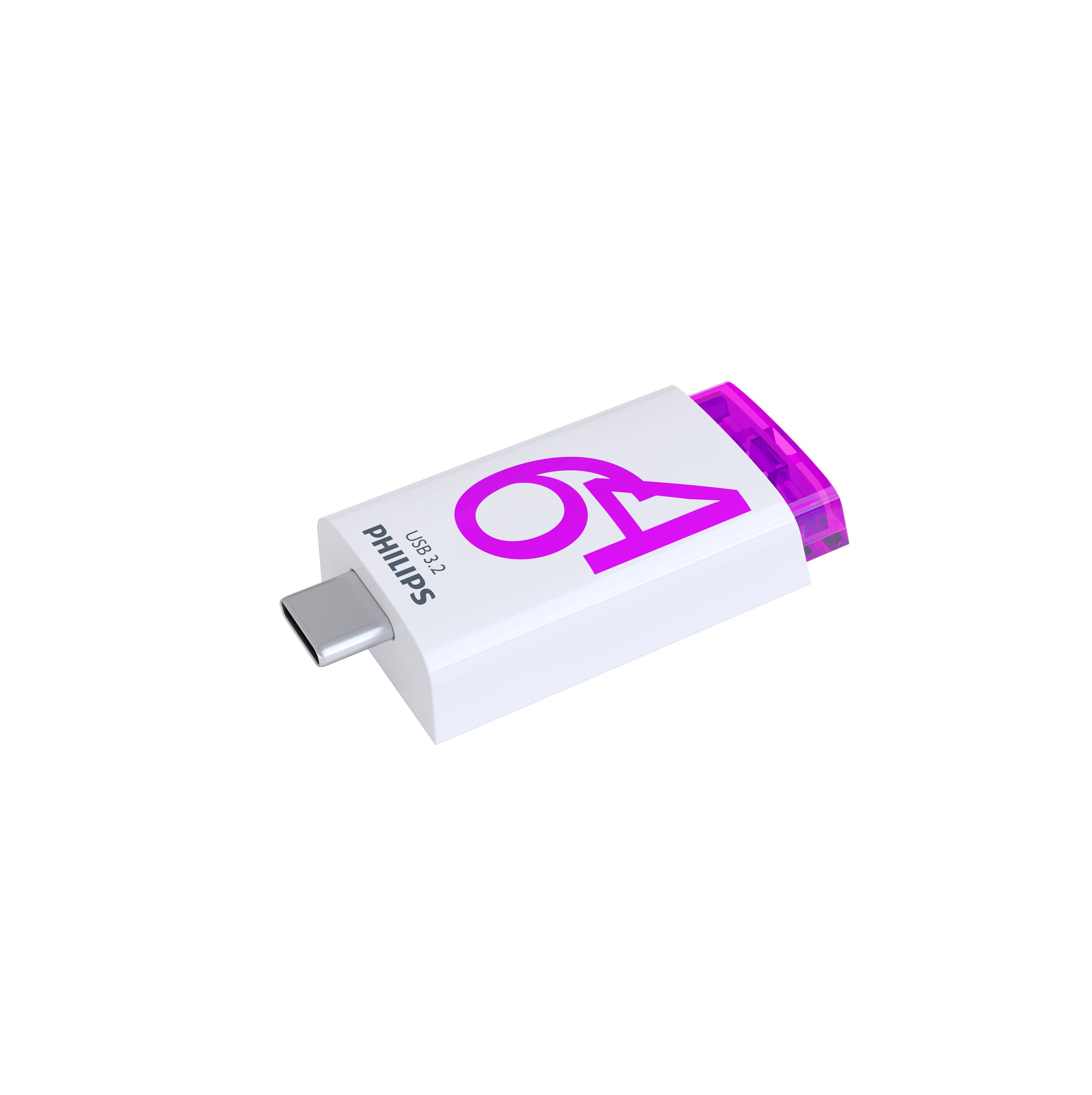 Philips FM64FD175B/00 USB-Stick (USB 3.2, Lesegeschwindigkeit 120,00 MB/s, Click Edition USB-C, 64 GB)