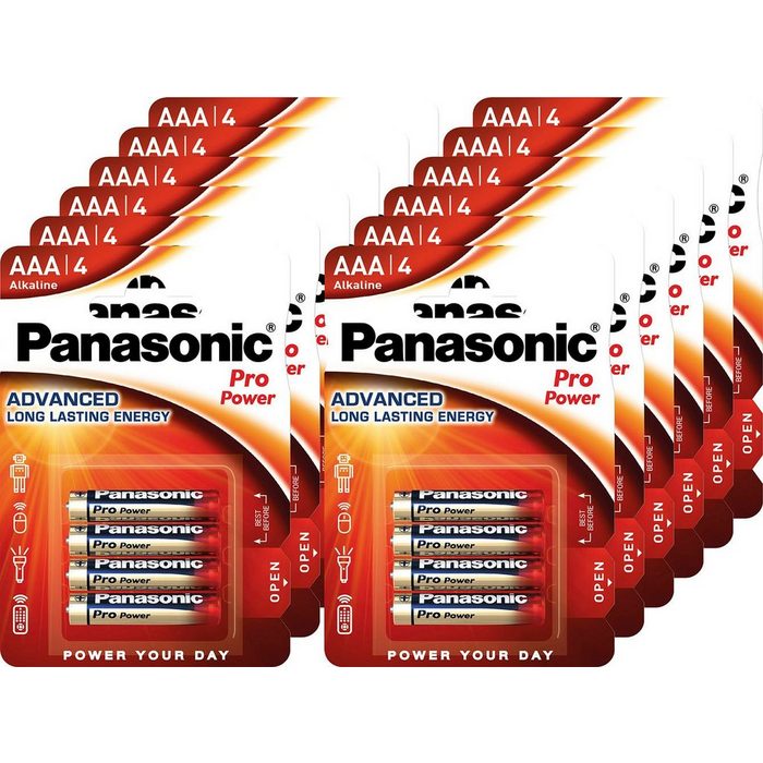 Panasonic 48er Pack Alkaline Micro AAA LR03 1.5V Pro Power Retail Blister Batterie (48 St)