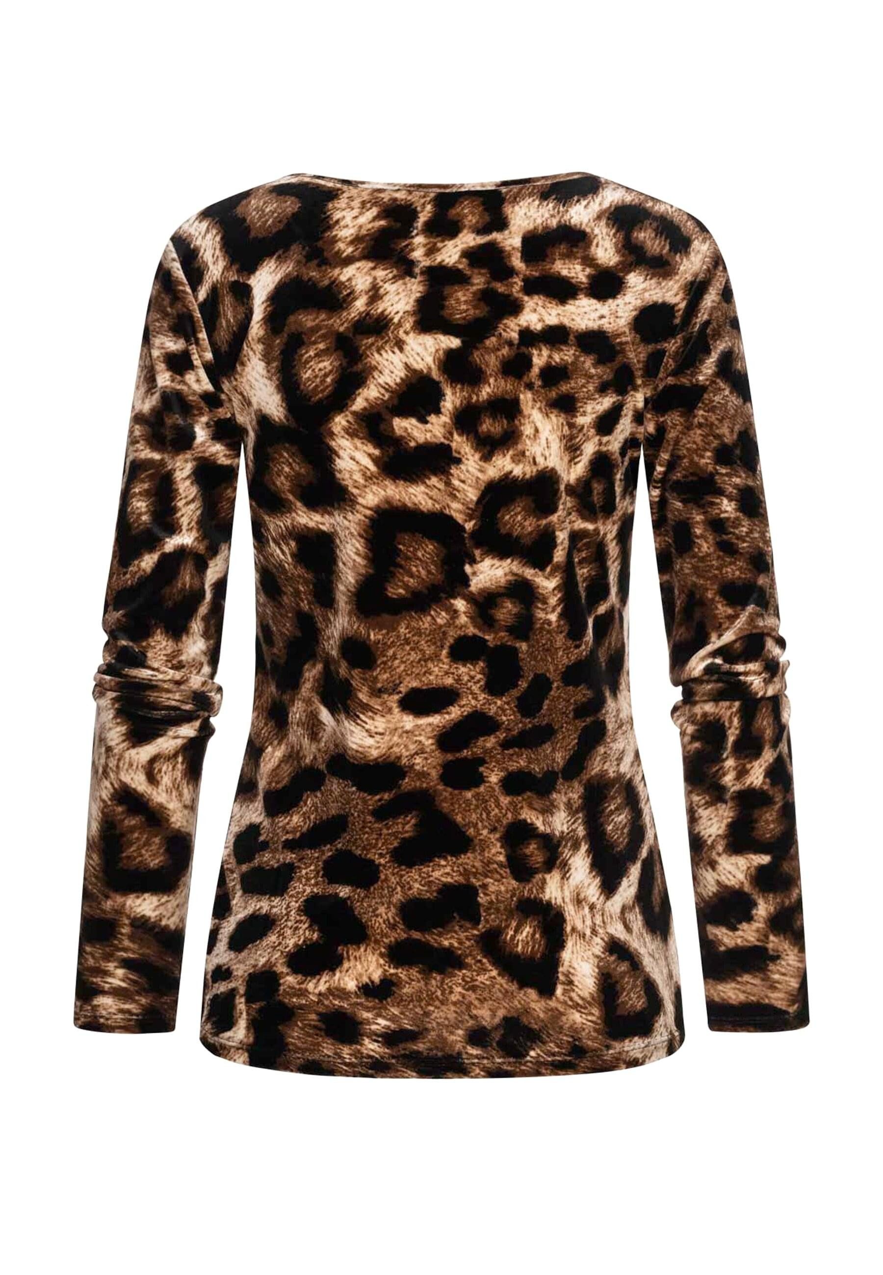 CLOUD 5IVE Longsleeve CLOUD 5IVE Langarm Samt Shirt Longsleeve mit Leo Prin günstig online kaufen