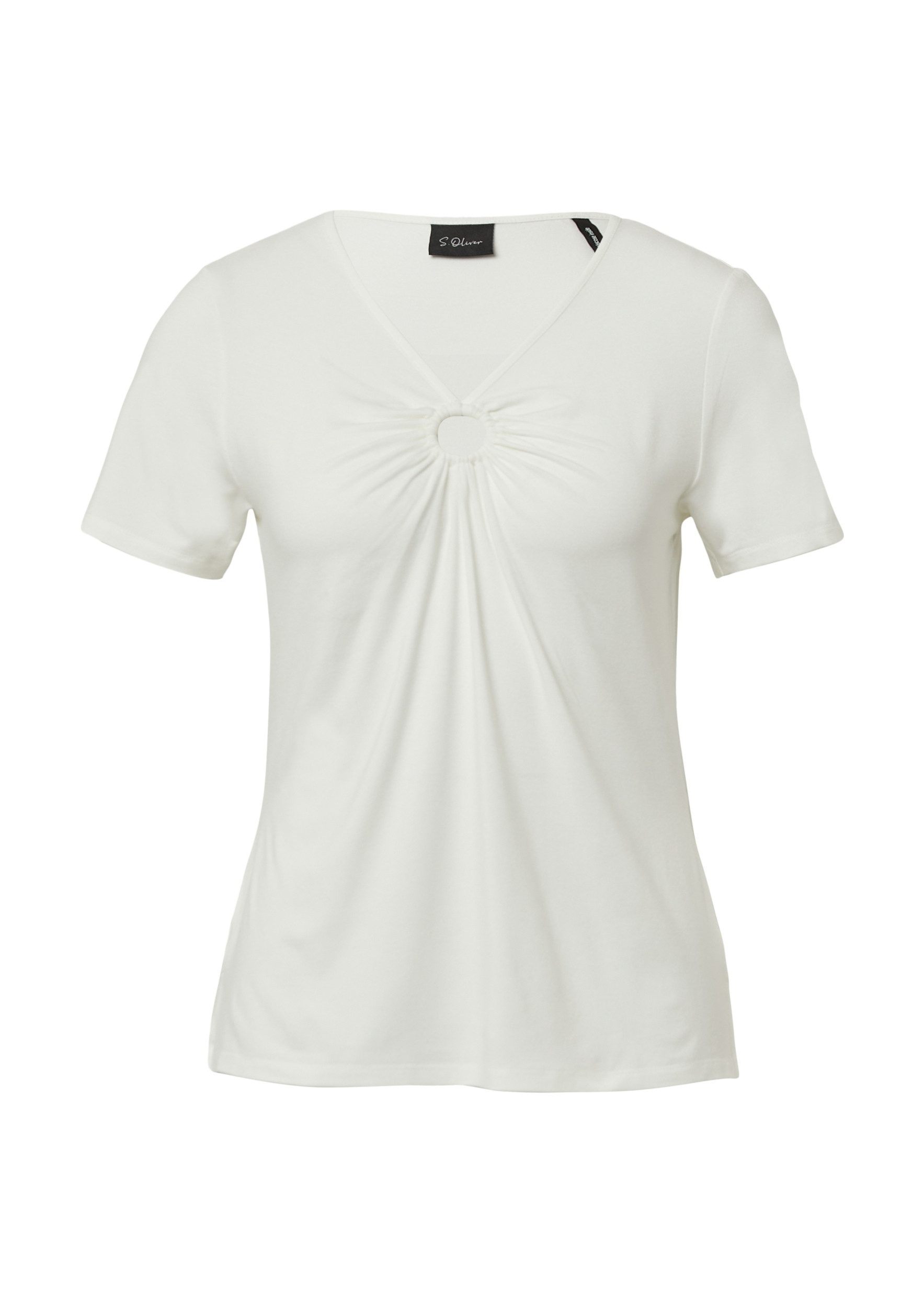 s.Oliver BLACK LABEL T-Shirt – Kurzarmshirt aus Viskosestretch günstig online kaufen