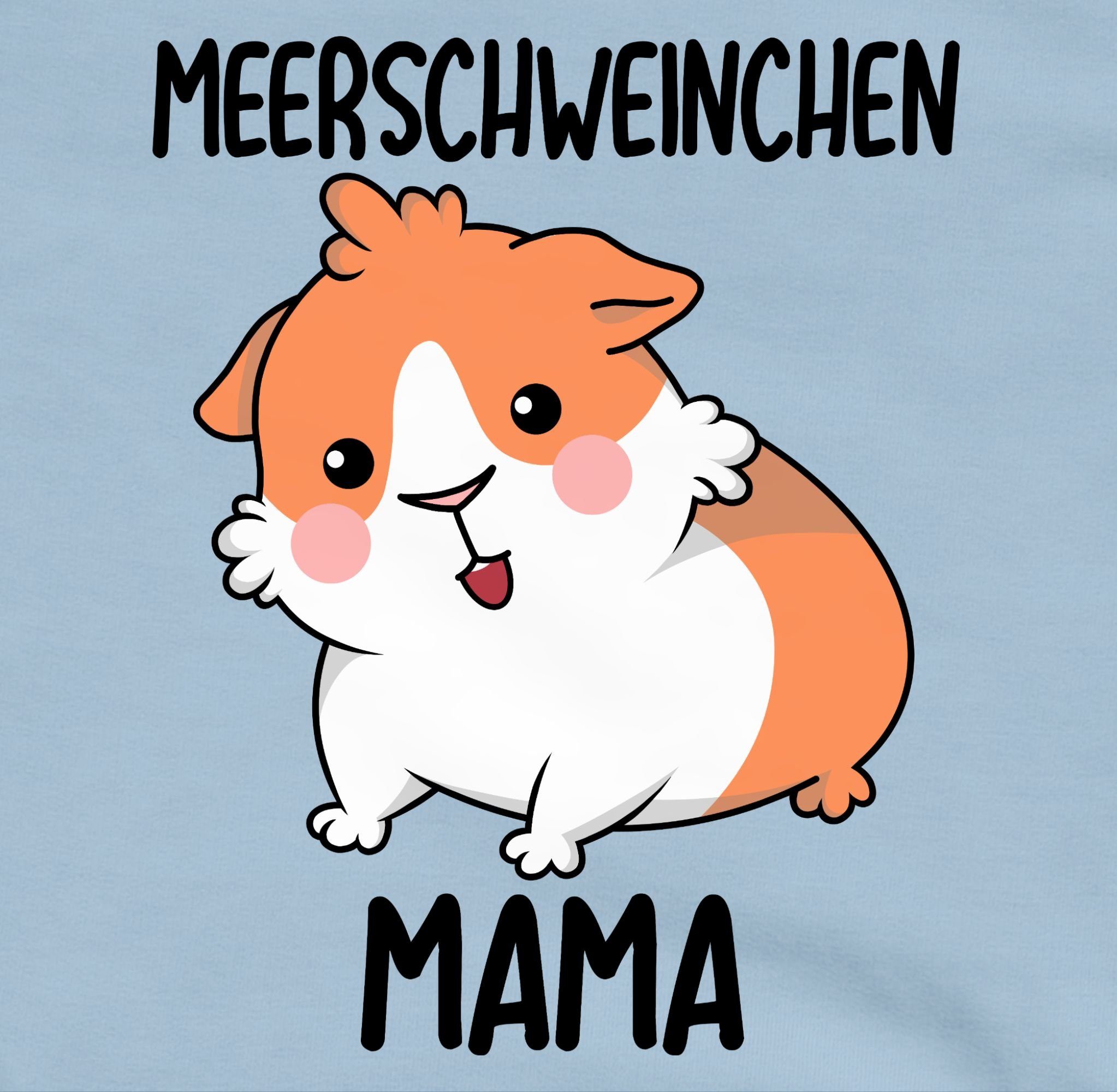 Mama Sweatshirt 2 Tiermotiv Hellblau Animal Print Meerschweinchen Shirtracer