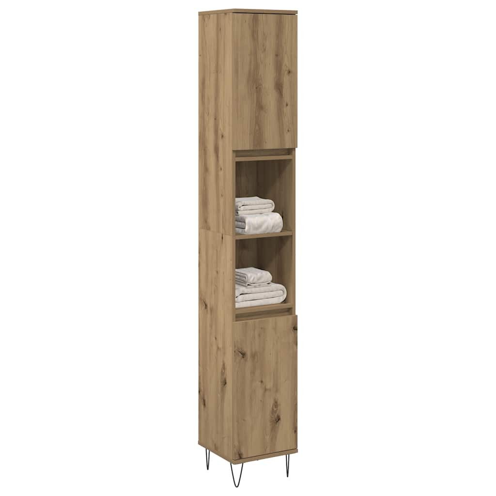 vidaXL Badezimmer-Set Badschrank Artisan-Eiche 30x30x190 cm Holzwerkstoff, (1-St) – Bild 2 von 5