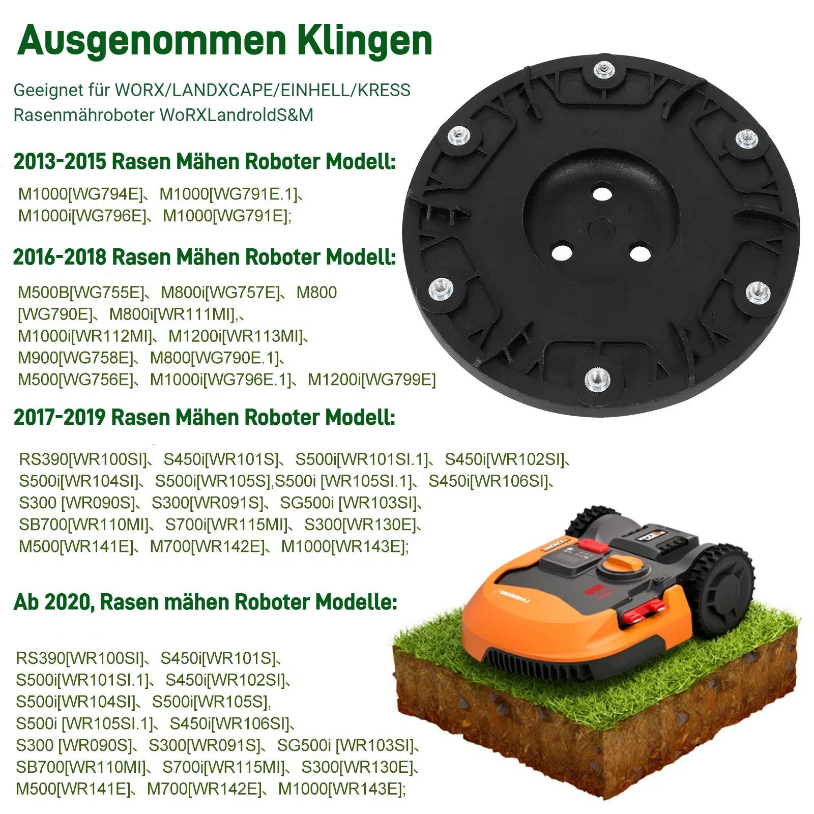 BlingBin Mährobotermesser Mähroboter Messerteller, Messerscheibe Rasenrobot günstig online kaufen