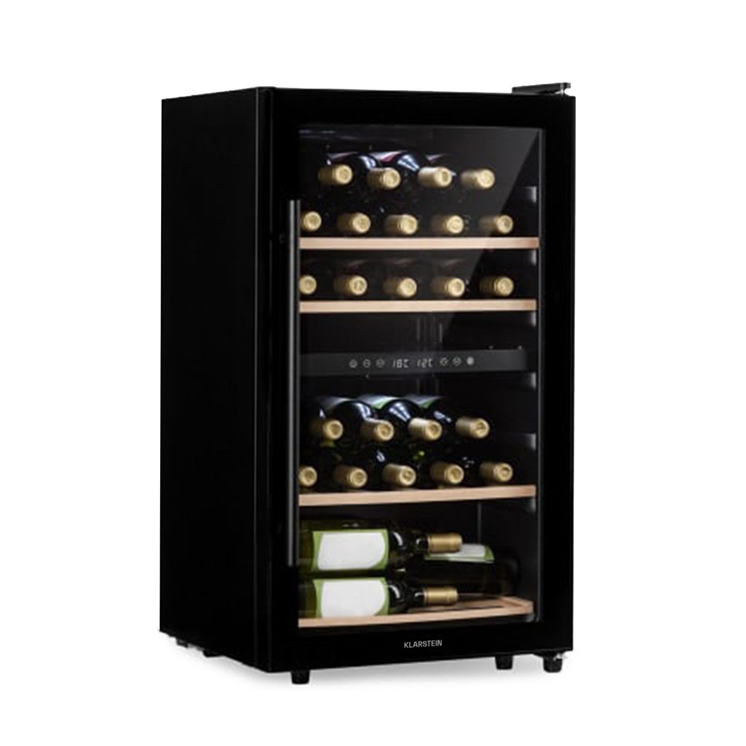 Klarstein Weinkühlschrank Barossa 34 Duo, für 34 Standardflaschen á 0,75l,Wein Flaschenkühlschrank Weintemperierschrank Weinschrank Kühlschrank
