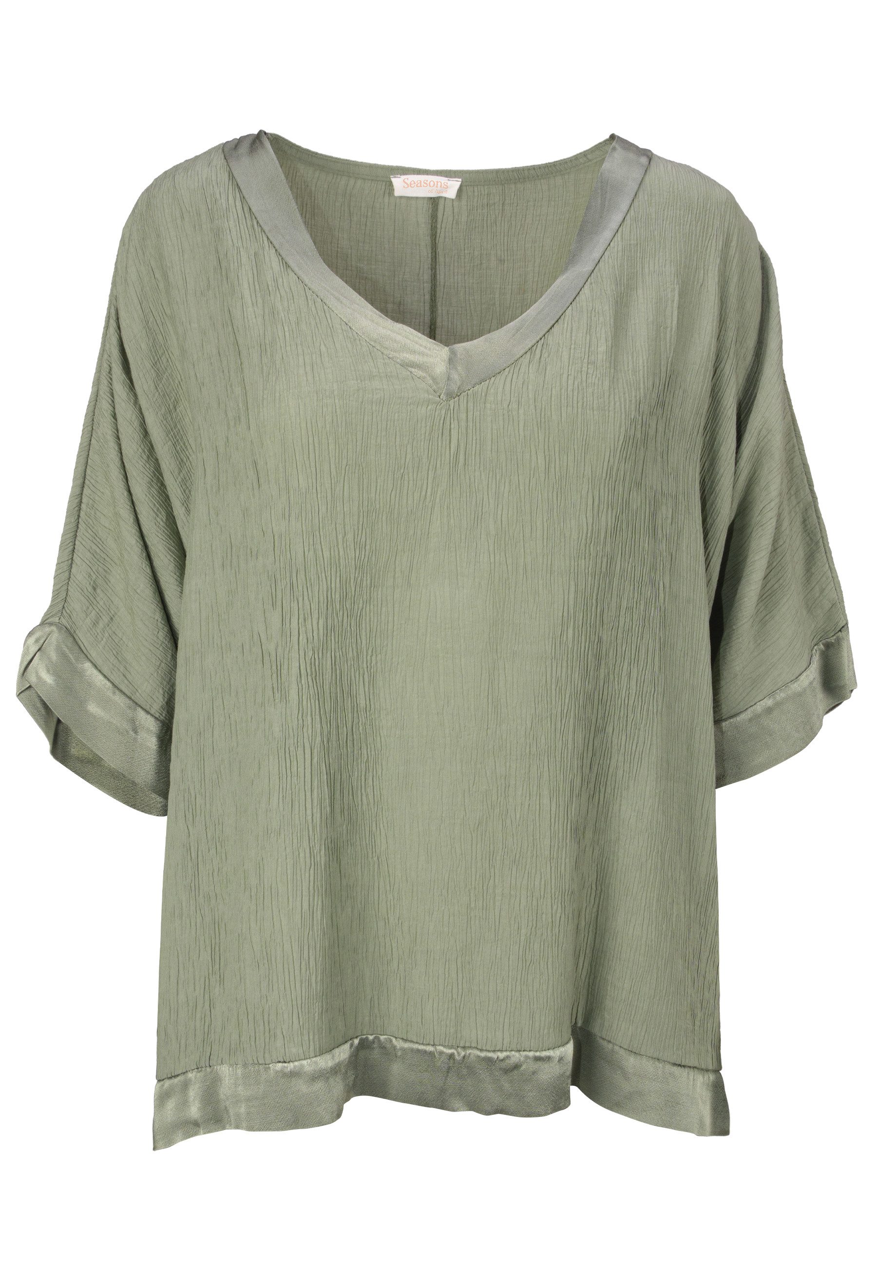 Seasons of April Klassische Bluse STELLA Lockere Damen Bluse, Crinkle Jerse günstig online kaufen