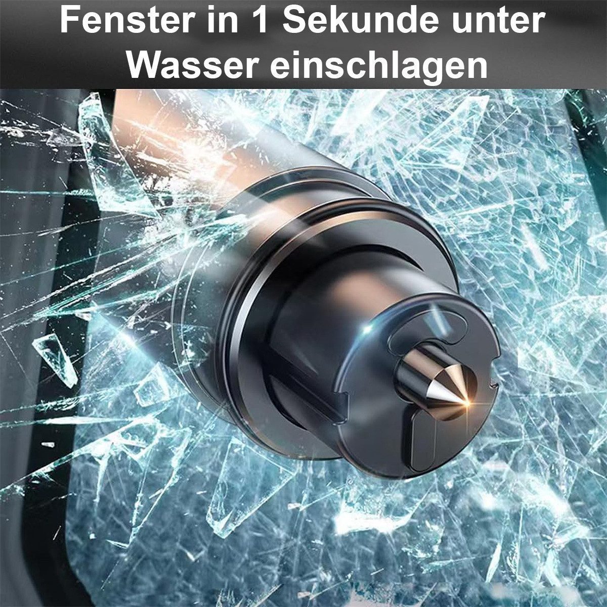 Novzep Hammer 3st. Sicherheitshammer-Sicherheitsgurtschneider mit Testglas (3-St., Notfall-Fluchtwerkzeug), Notfallgerät zum Glasbrechen, Multifunktions-Sicherheitshammer