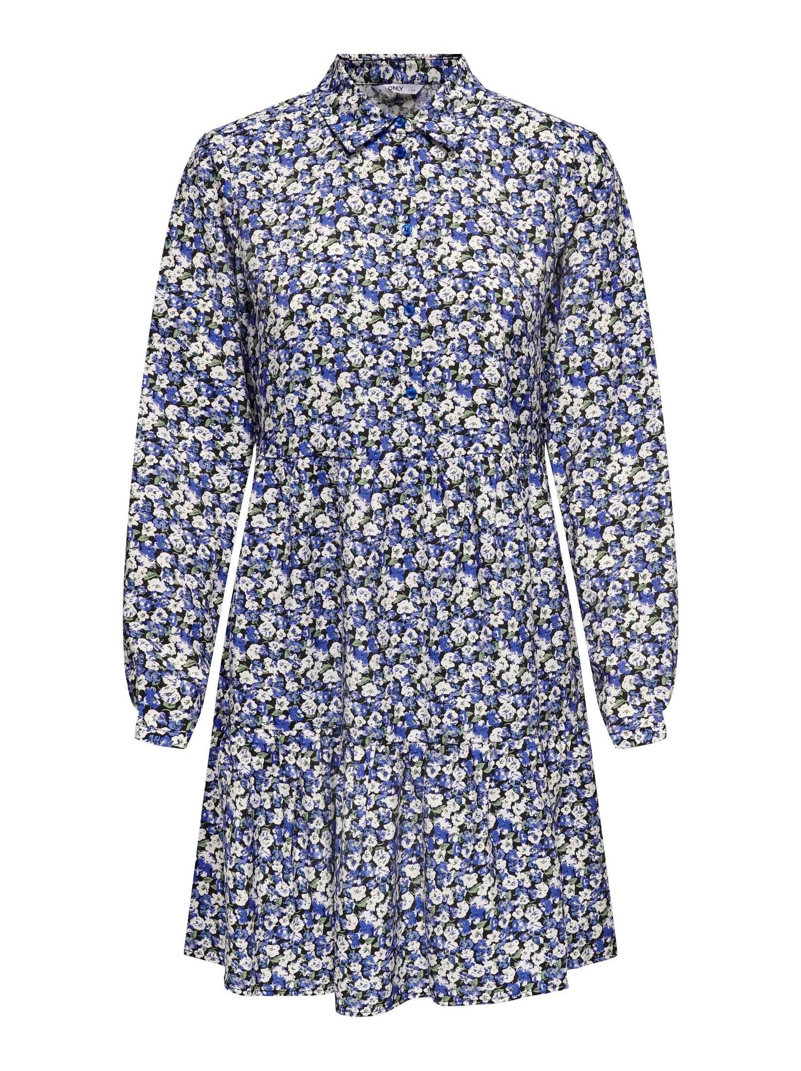 Blusenkleid Damen Blusenkleid ONLSANDY LIFE L/S SHIRT DRESS