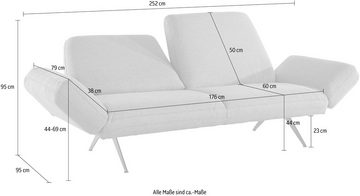 Places of Style 2,5-Sitzer Caiden, mit Arm- und Rückenfunktion, B/T/H: 252/95/95 cm