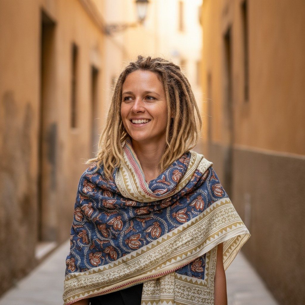 Guru-Shop Sarong Leichter Pareo Schal, Sarong, handbedrucktes..