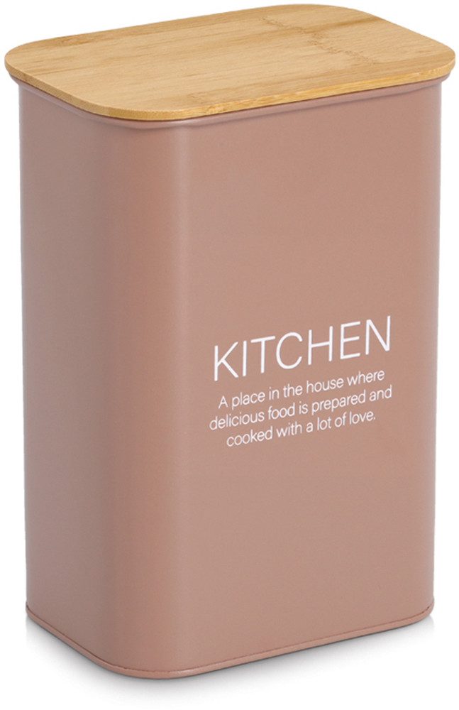 Zeller Present Vorratsdose mit Bambusdeckel "Kitchen", Bambus, Metall, (1-tlg), Trendfarbe, 3500 ml