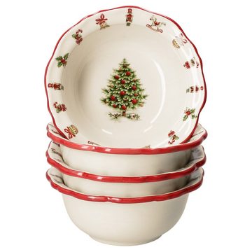 MamboCat Müslischale 4x Maestro Natale Schale Keramik Müsli Kekse Schüssel Weihnachten, Keramik