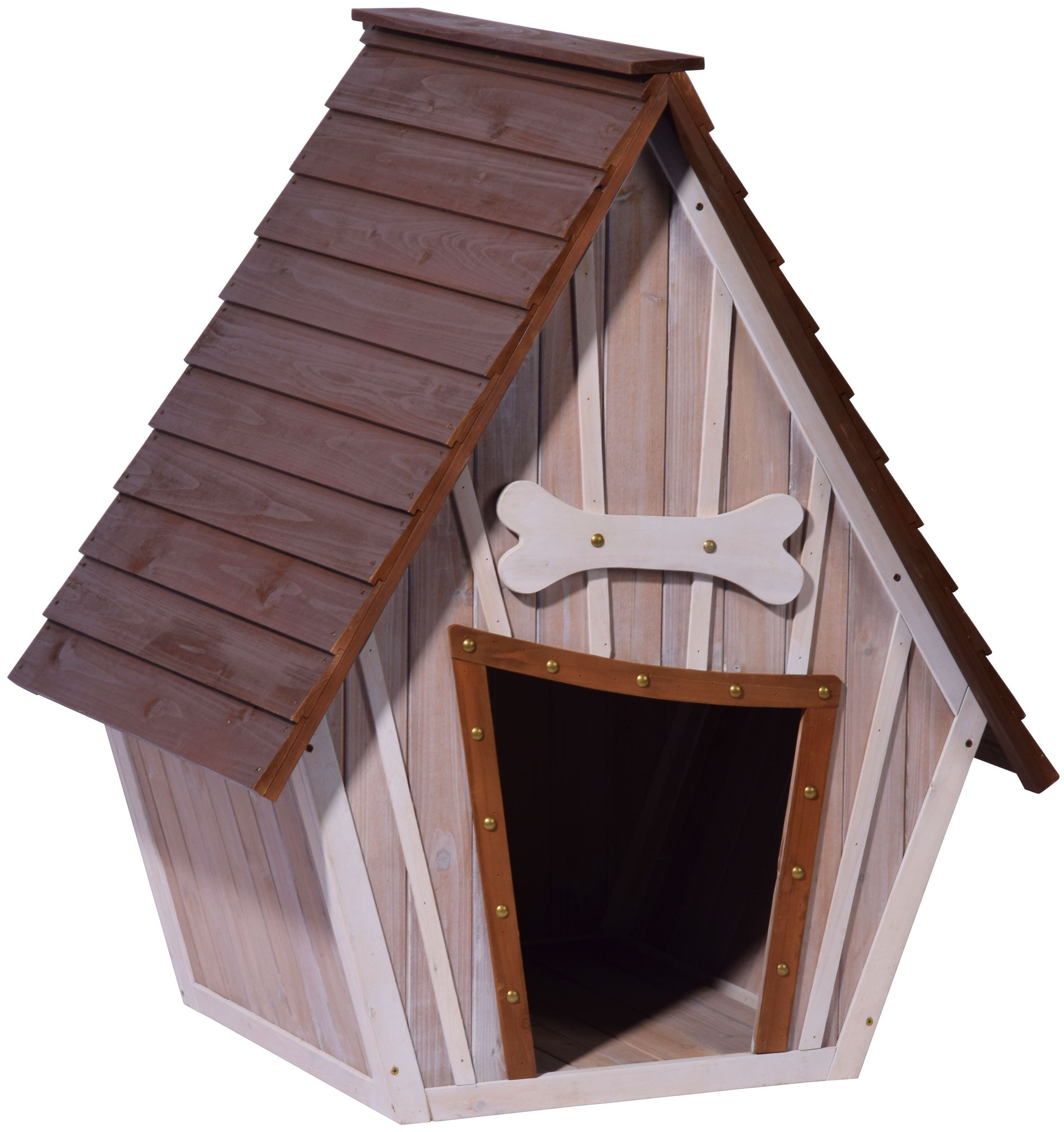 dobar Hundehütte Hundehütte XL Außenhundehütte isolierend Echtholz