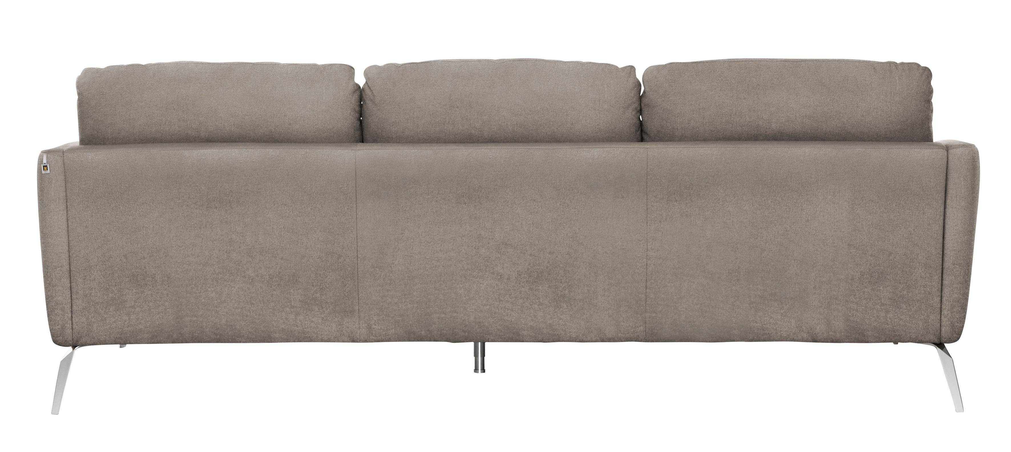 W.SCHILLIG Chrom glänzend dekorativer Heftung Big-Sofa softy, Füße mit im Sitz,
