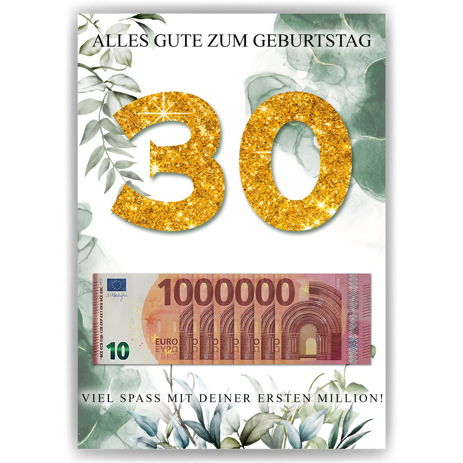 Tigerlino Poster Geldgeschenk Geburtstag Männer Frauen Geburtstagsgeschenk, 30. Geburtstag
