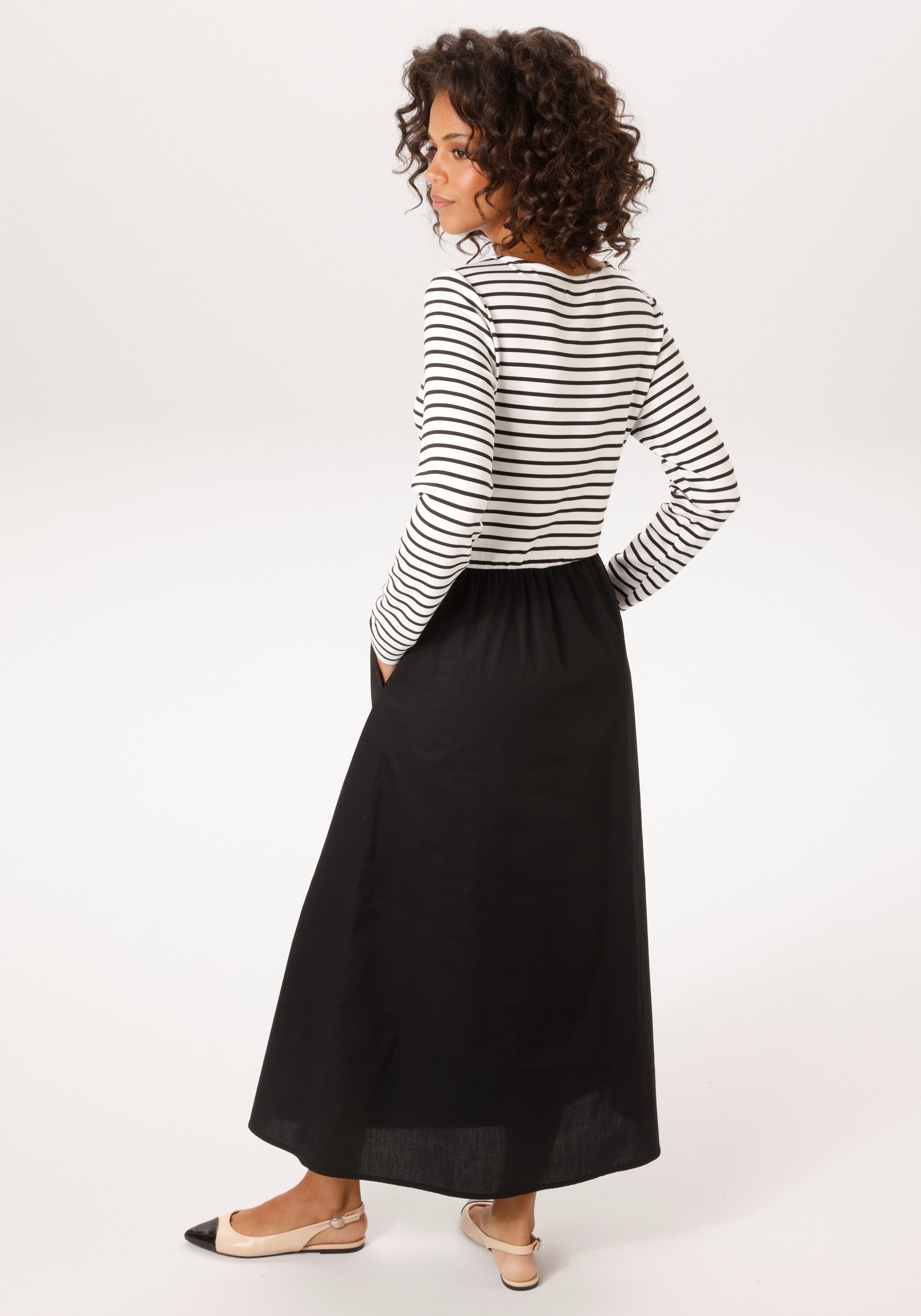 Aniston CASUAL Maxikleid mit geringeltem, elastischen Oberteil - NEUE KOLLE günstig online kaufen