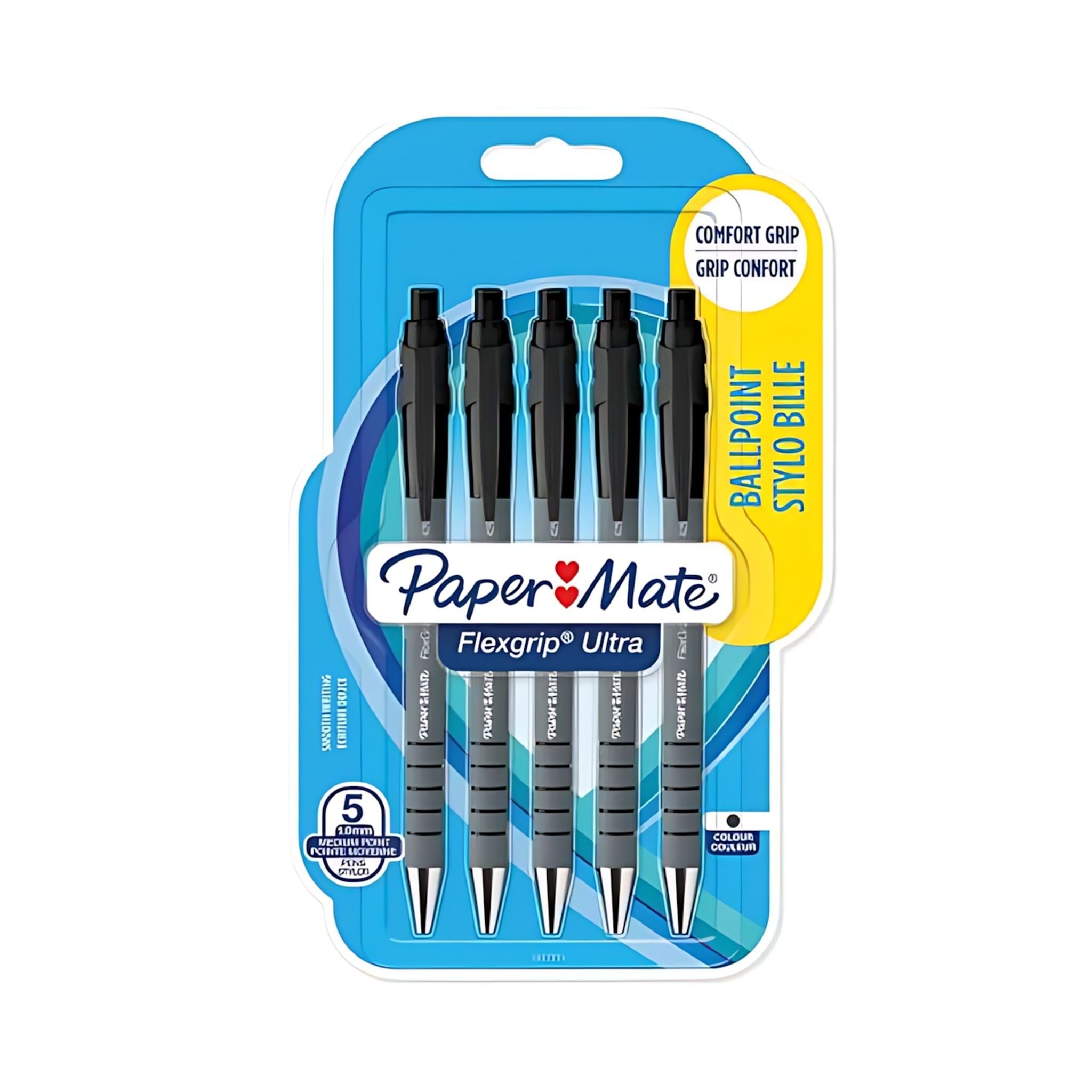 PAPERMATE Kugelschreiber PAPER MATE® FlexGrip ULTRA RT - 5er Blister M Schwarz