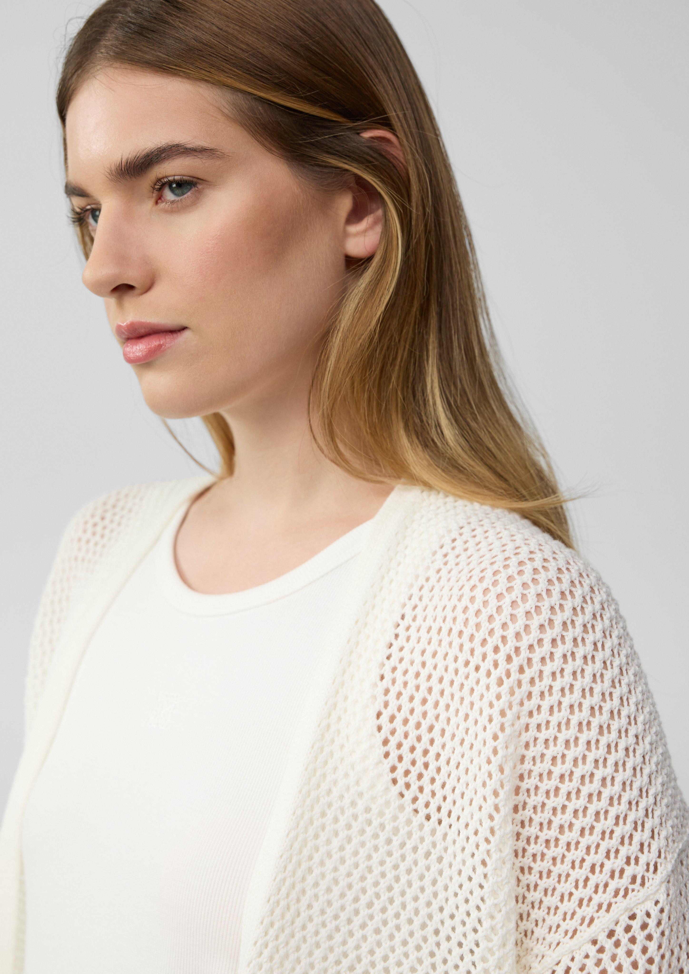 s.Oliver Strickjacke Ajour-Strickjacke mit 3/4-Arm günstig online kaufen