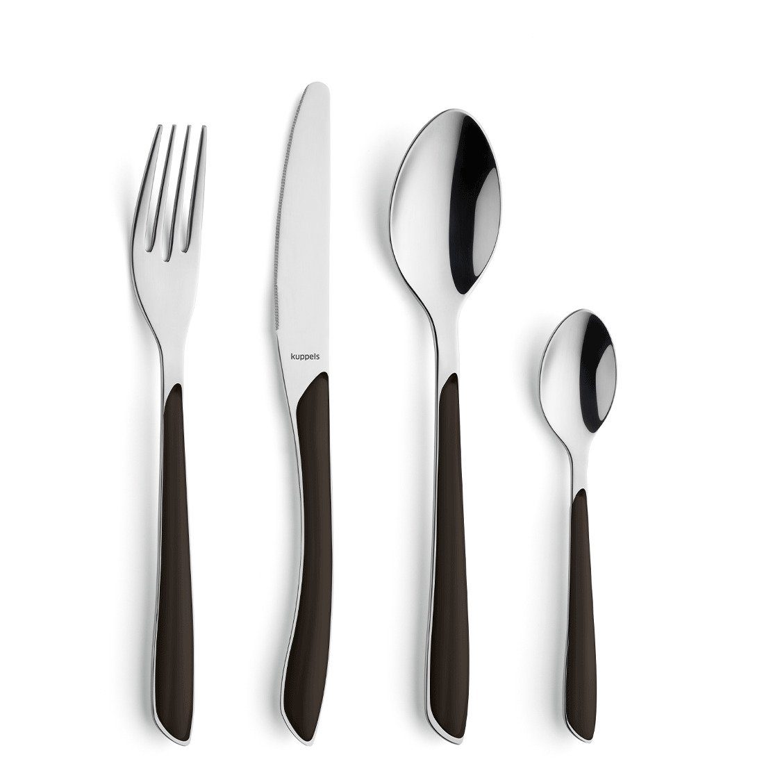 Kuppels Besteck-Set PRISMA (24-tlg), 6 Personen, 13/0 18/0 ABS, Griff Kunststoff, schwarz glänzend