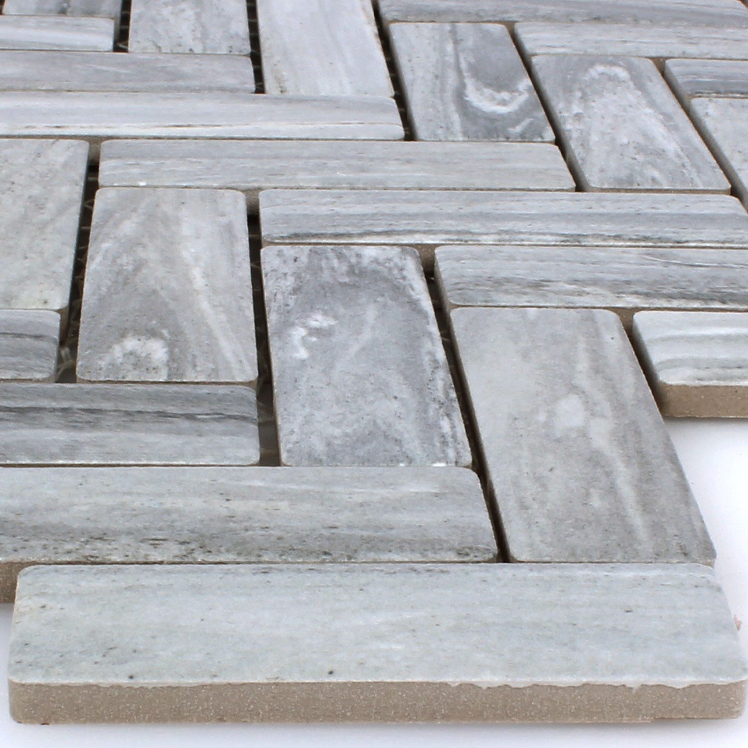 Mosafil Mosaikfliesen Mosaikfliesen Keramik Rotilia Steinoptik, Keramik 31.700x27.000, grau, Verlegefertig auf ein Netz geklebt - Frostsicher - Wasserfest