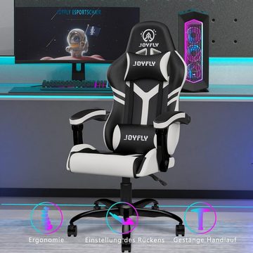 JOYFLY Gaming-Stuhl (Bürostuhl ergonomisch: Schreibtischstuhl mit verstellbarem Sitz), Gaming Stuhl Gaming Sessel Ergonomischer PC-Stuhl mit Lordosenstütze