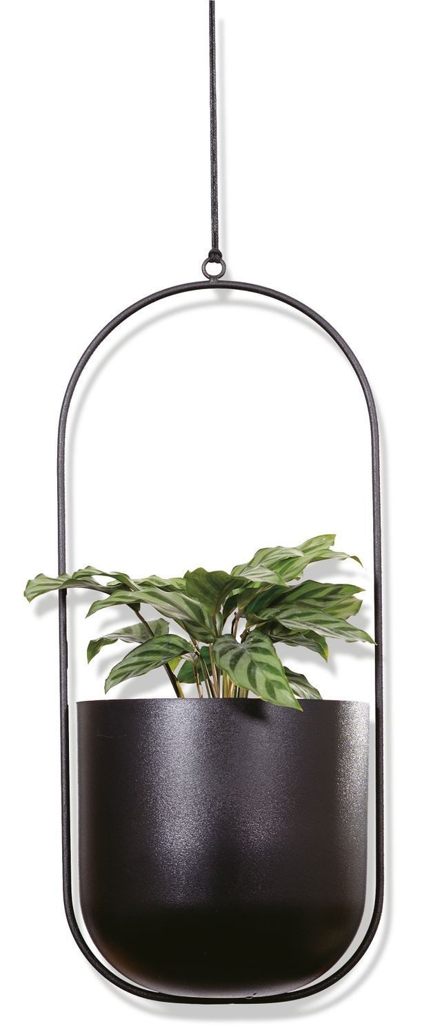 Blumenampel Metall Blumenampel schwarz 32cm Hängeampel Blumentopf Pflanztopf Deko