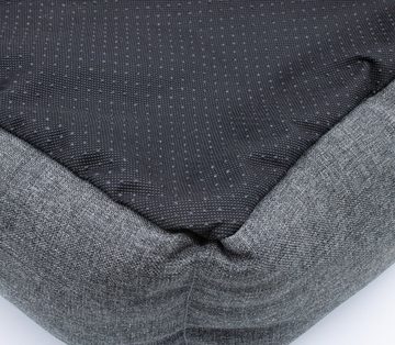 Spetebo Hundekorb Plüsch Heimtier Korb in grau mit entnehmbarem Kissen, Polyester, Hundebett mit rutschfester Unterseite