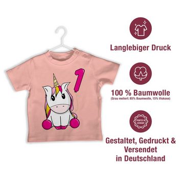 Shirtracer T-Shirt Einhorn erster Luftballon 1. Geburtstag