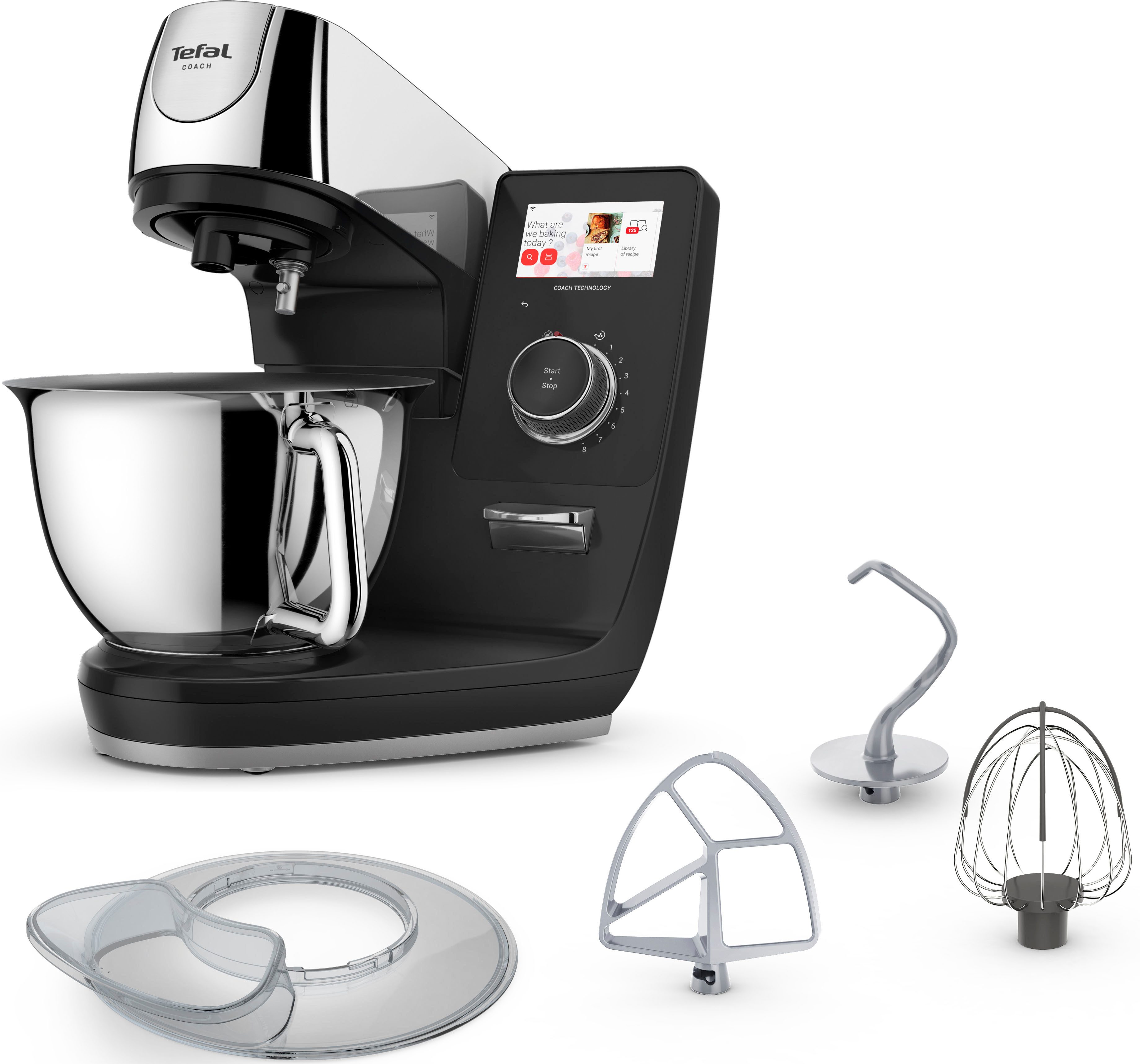 Tefal Küchenmaschine QB960D I-Coach Touch Pro, 1200 W, 5,5 l Schüssel, 25 Automatikprogramme, intuitives digitales Coaching, Waage