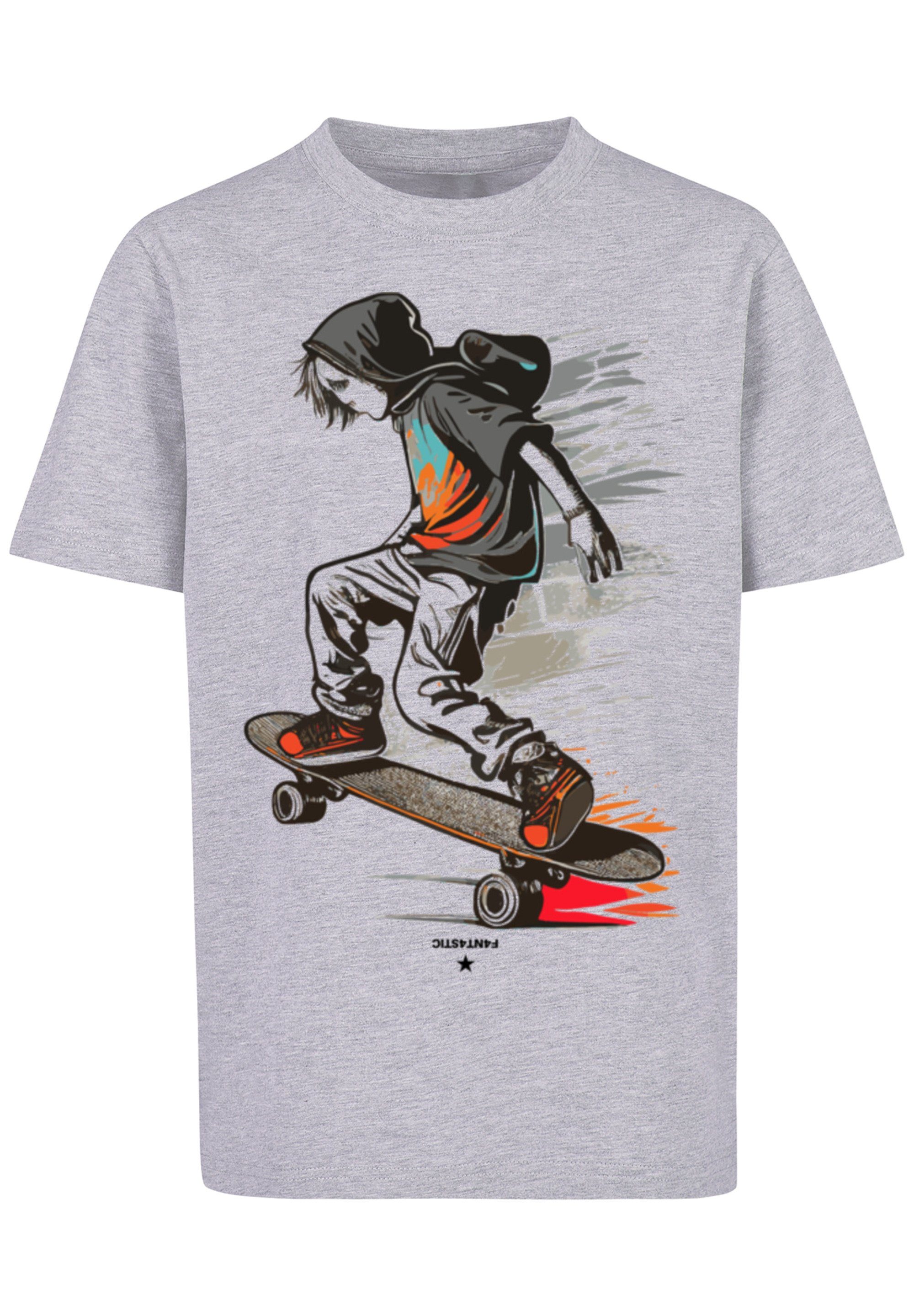 F4NT4STIC T-Shirt Skateboarder Print, Das Model ist 145 cm groß und trägt  Größe 145/152