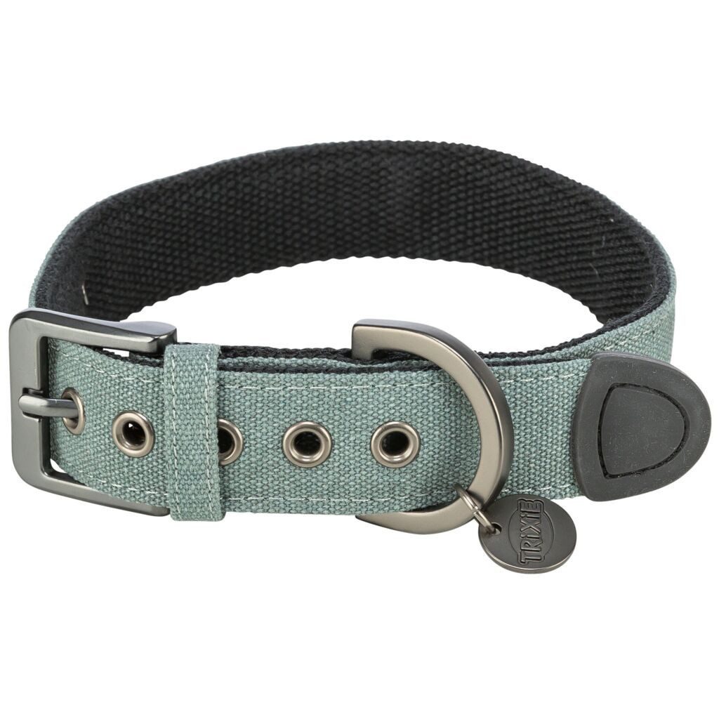 TRIXIE Hunde-Halsband CityStyle Halsband, extra breit - salbei - 35–42 cm/25 mm, Gurtband