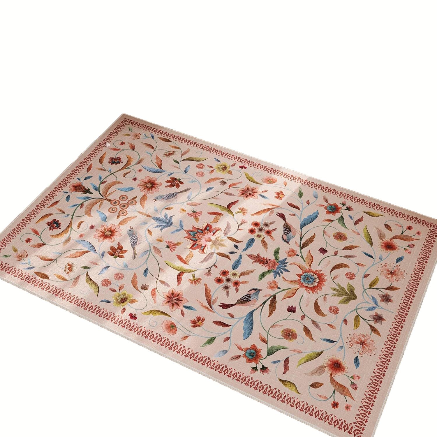 Agger Fußmatte Vintage-Blumenmuster-Fußmatte, waschbare weiche Fußmatte, für Eingangsbereich, Wohnzimmer, Büro und Kinderzimmer