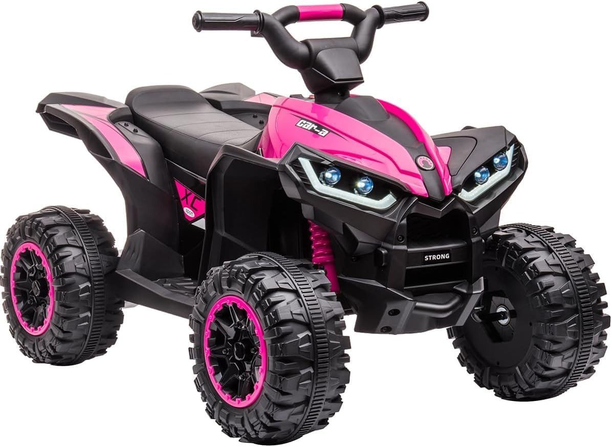 GarveeMore Elektro-Kinderauto 12V Kinderquad Elektroauto für Kinder mit LED und Musik, 2 Geschwindigkeiten 3-6 Km/h, Hupe, Kinderfahrzeug Mit Fernbedienung