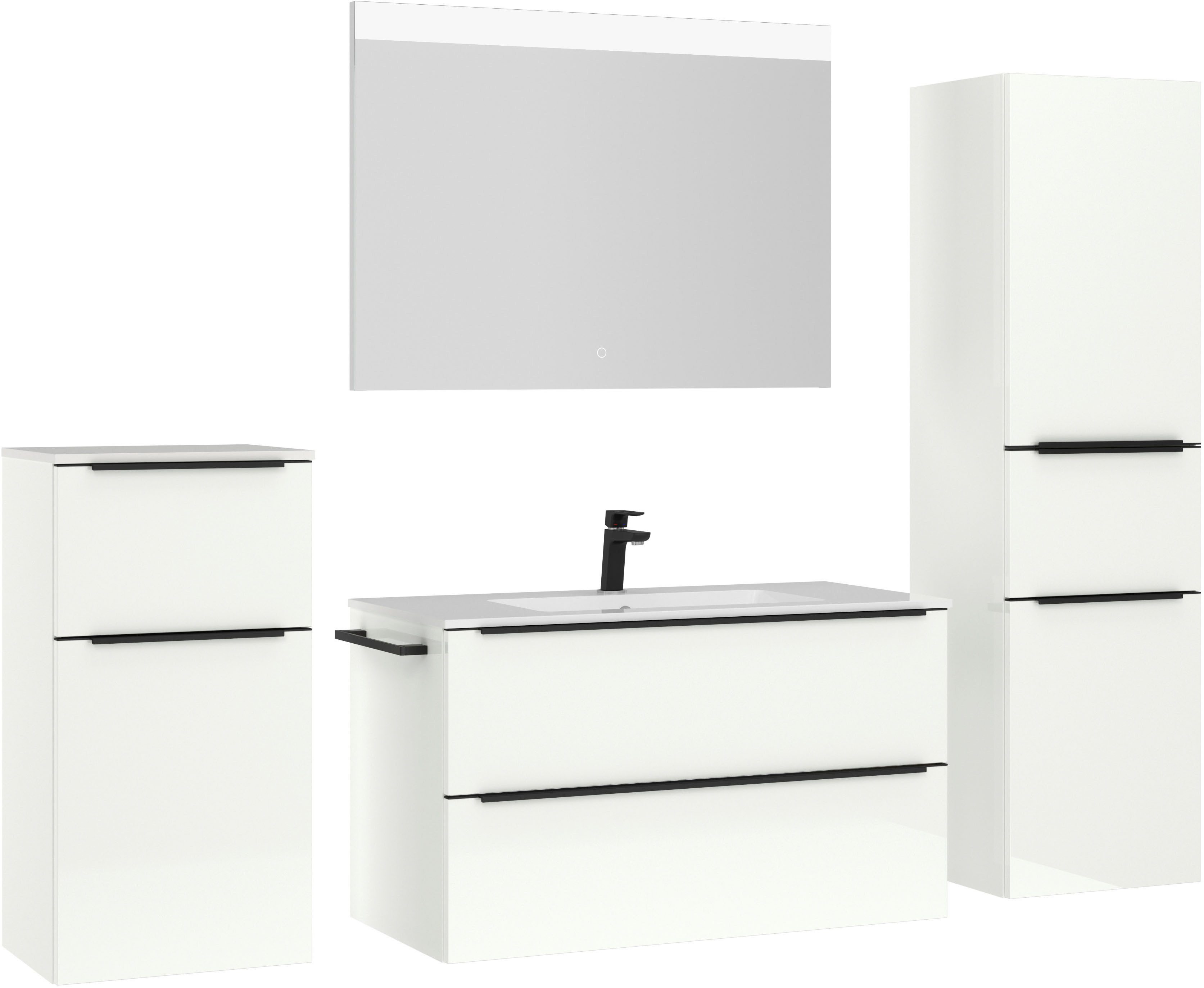 nobilia® Badmöbel-Set Levere, (4-St., vormontiert, mit günstig online kaufen