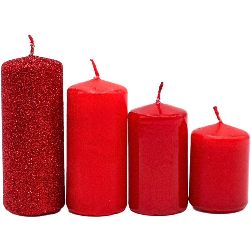 Dekohelden24 Adventskerze Gestufte Stumpenkerzen, Adventskerzen, Adventskra günstig online kaufen