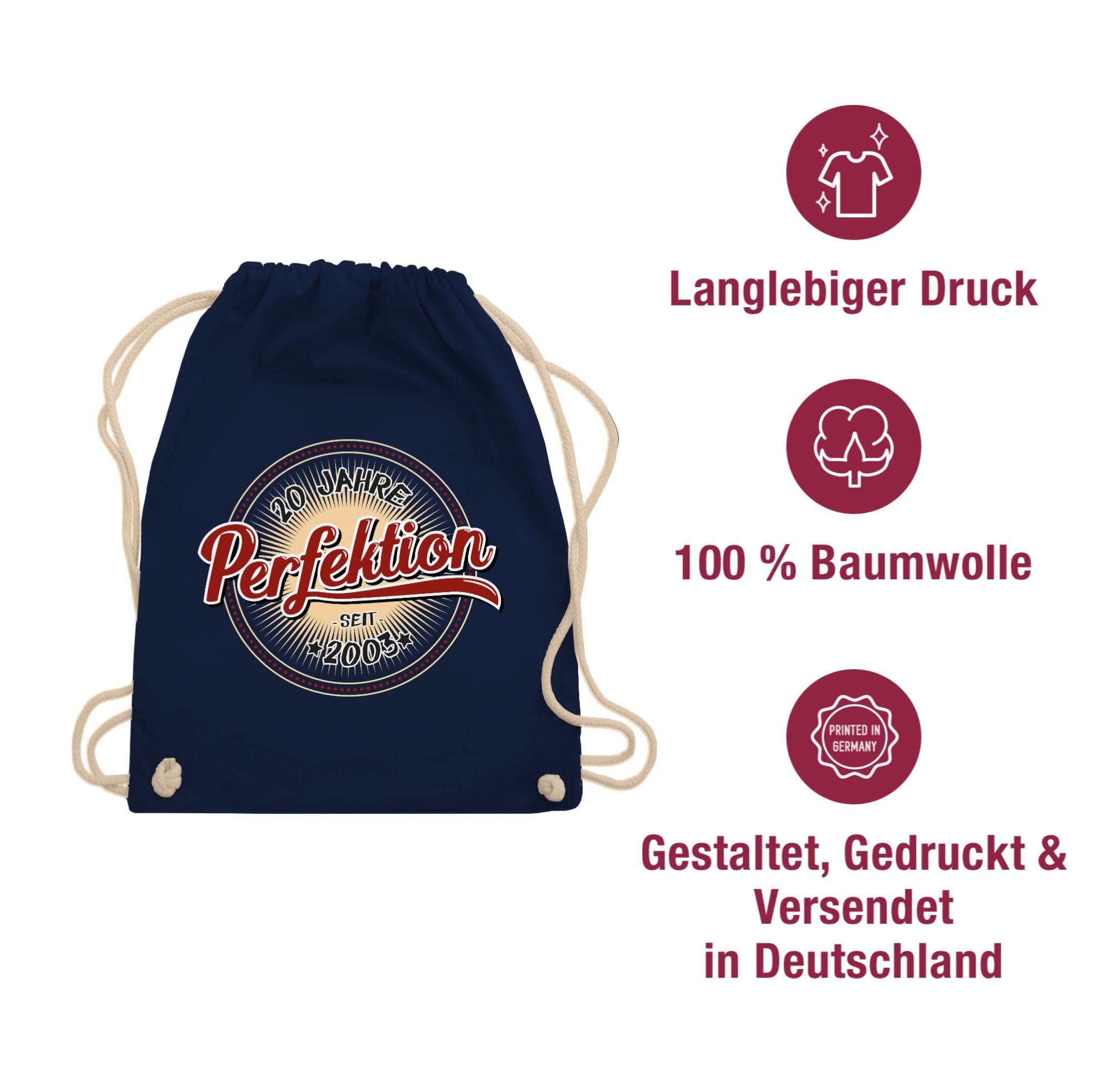 Blau Perfektion Shirtracer 2 20. Zwanzig Turnbeutel seit Jahre Navy 2003, Geburtstag