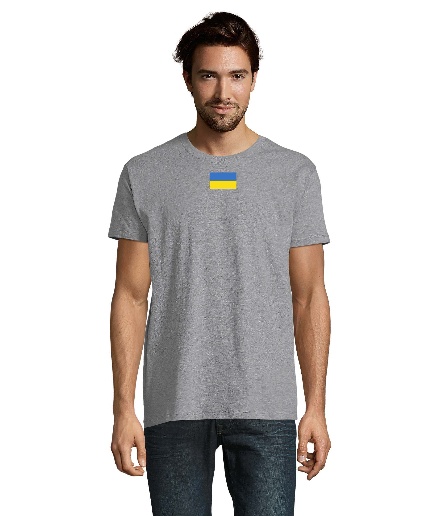 Blondie & Brownie T-Shirt Herren Selenskyj Kreuz Ukraine Ukraine Nato Peace Print Grau