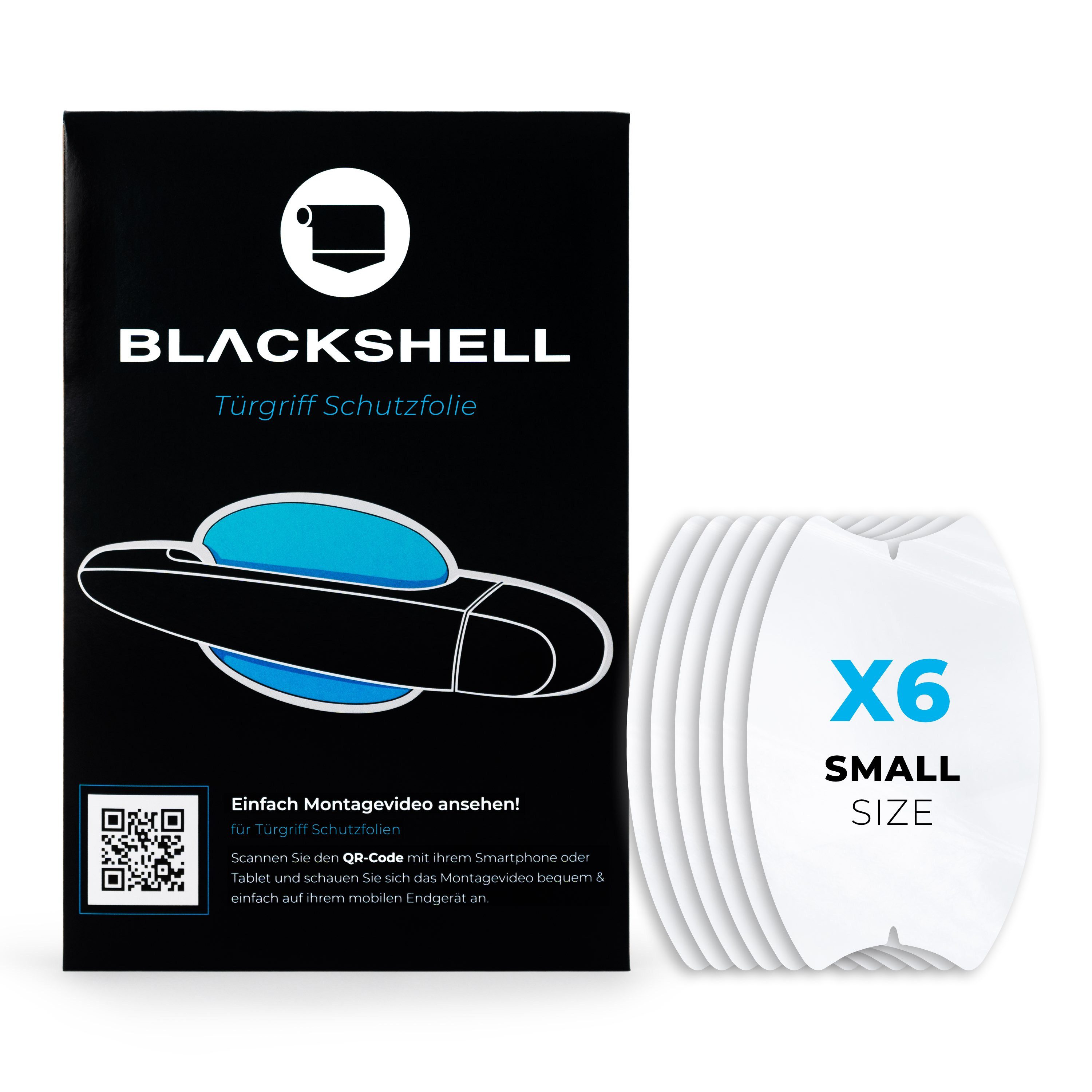 Blackshell Lackschutzfolie Lackschutz Türgriffmulde / Griffschale Auto 6 teiliges Set, (Set, 6-Teilig), Lackschutzfolie für ihre Türgriffmulden, Rundum Set, 6 Teilig