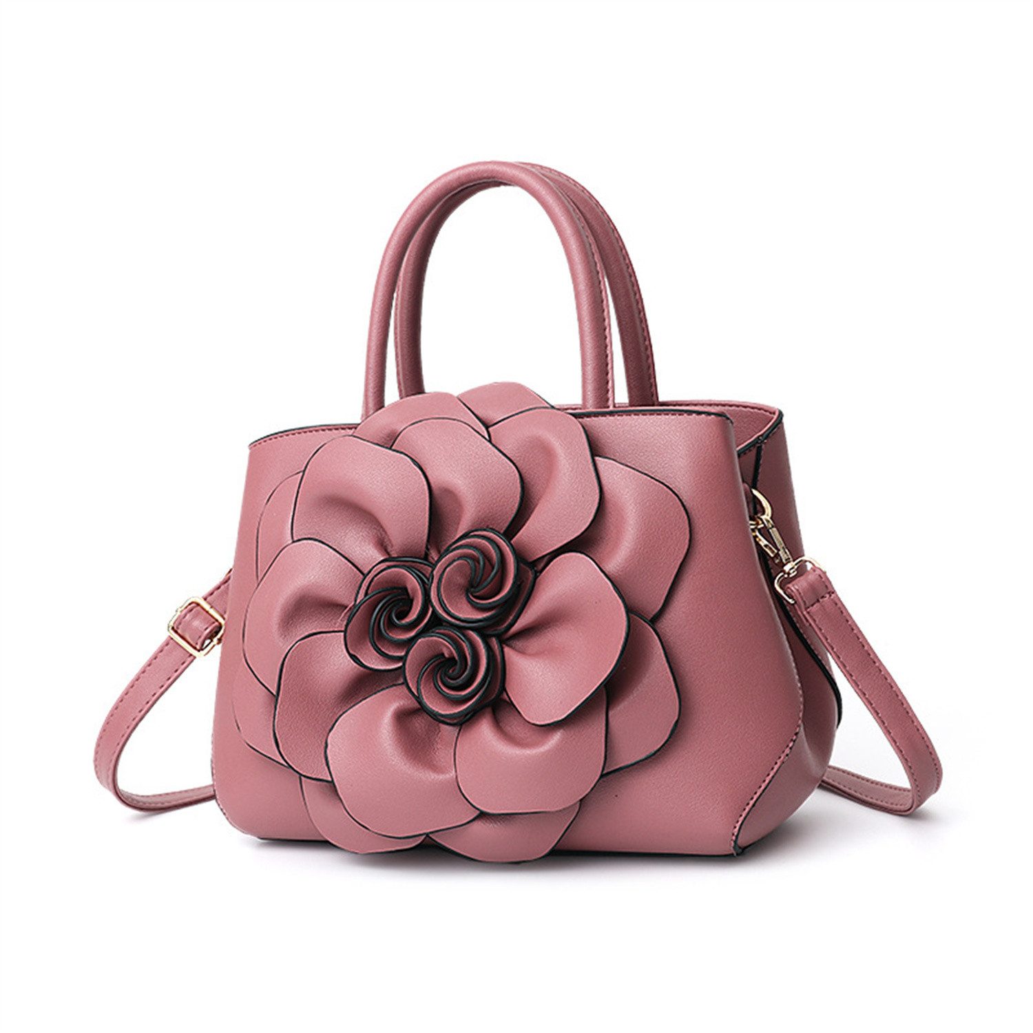 Henkeltasche Henkeltasche Einfarbige Handtasche mit großer Umhängetasche