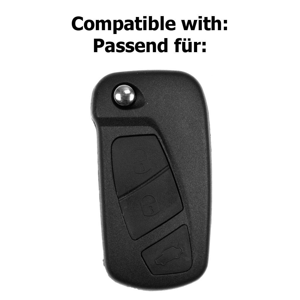 Silikon mt-key Softcase Schlüsseltasche Ford 3 Schutzhülle Tasten KA Klappschlüssel für Autoschlüssel Blau,