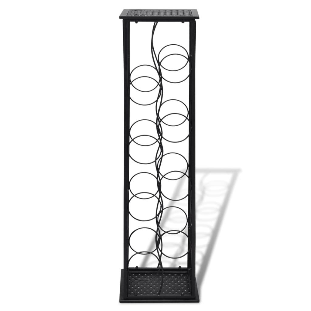 furnicato Weinregal Flaschenhalter-Standregal 23,5x21,5x100 cm Schwarz aus Schmiedeeisen, 1-tlg. – Bild 3 von 5