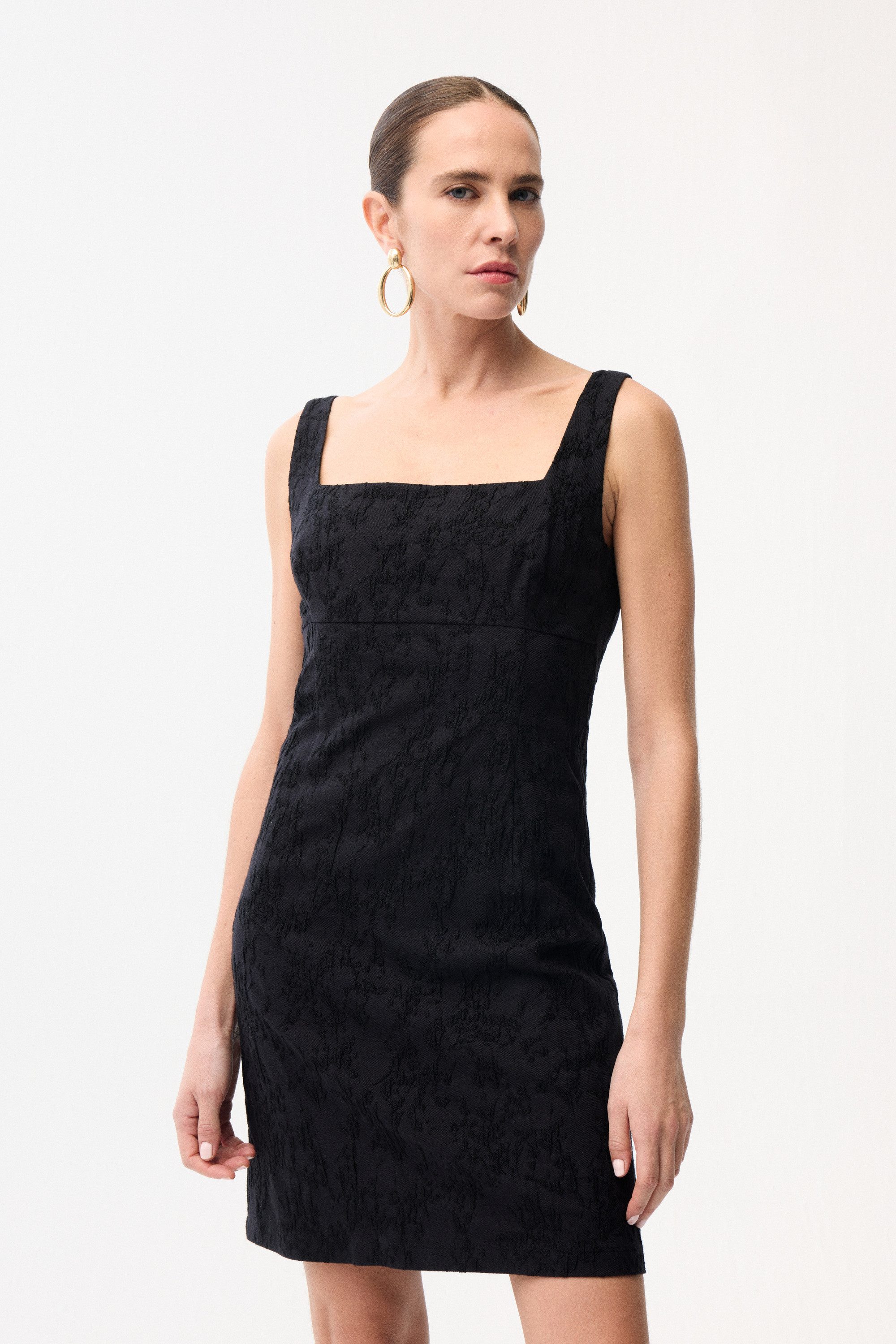 adL Jerseykleid Kleid mit eckigem Ausschnitt