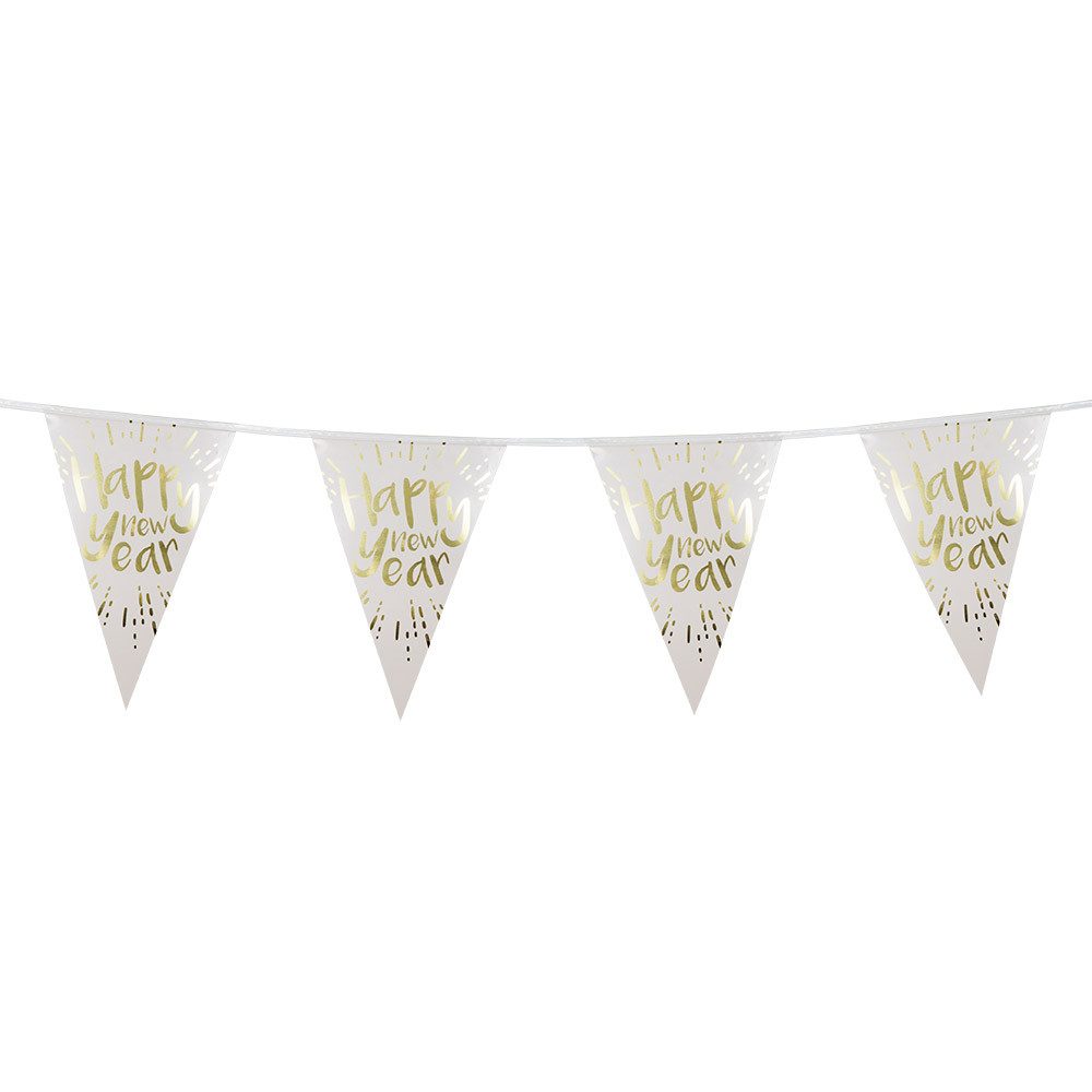 Amscan Hängedekoration Silvester Folienwimpelkette 'Happy New Year', 4m