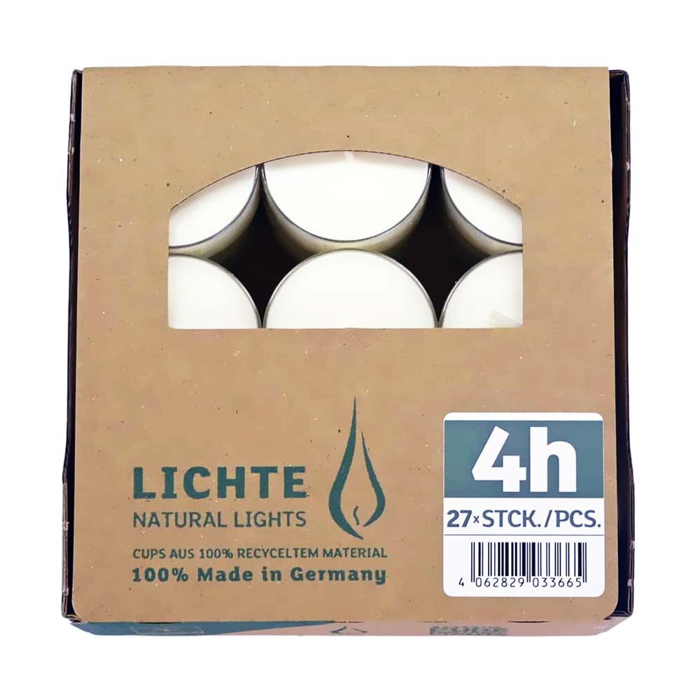 Wenzel Formkerze PURE Natural Lights - 27 Teelichte 4Std Brenndauer