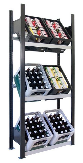 SCHULTE Regalwelt Standregal Getränkekistenregal für bis zu 6 Kisten, 180x75x30 cm (HxBxT)